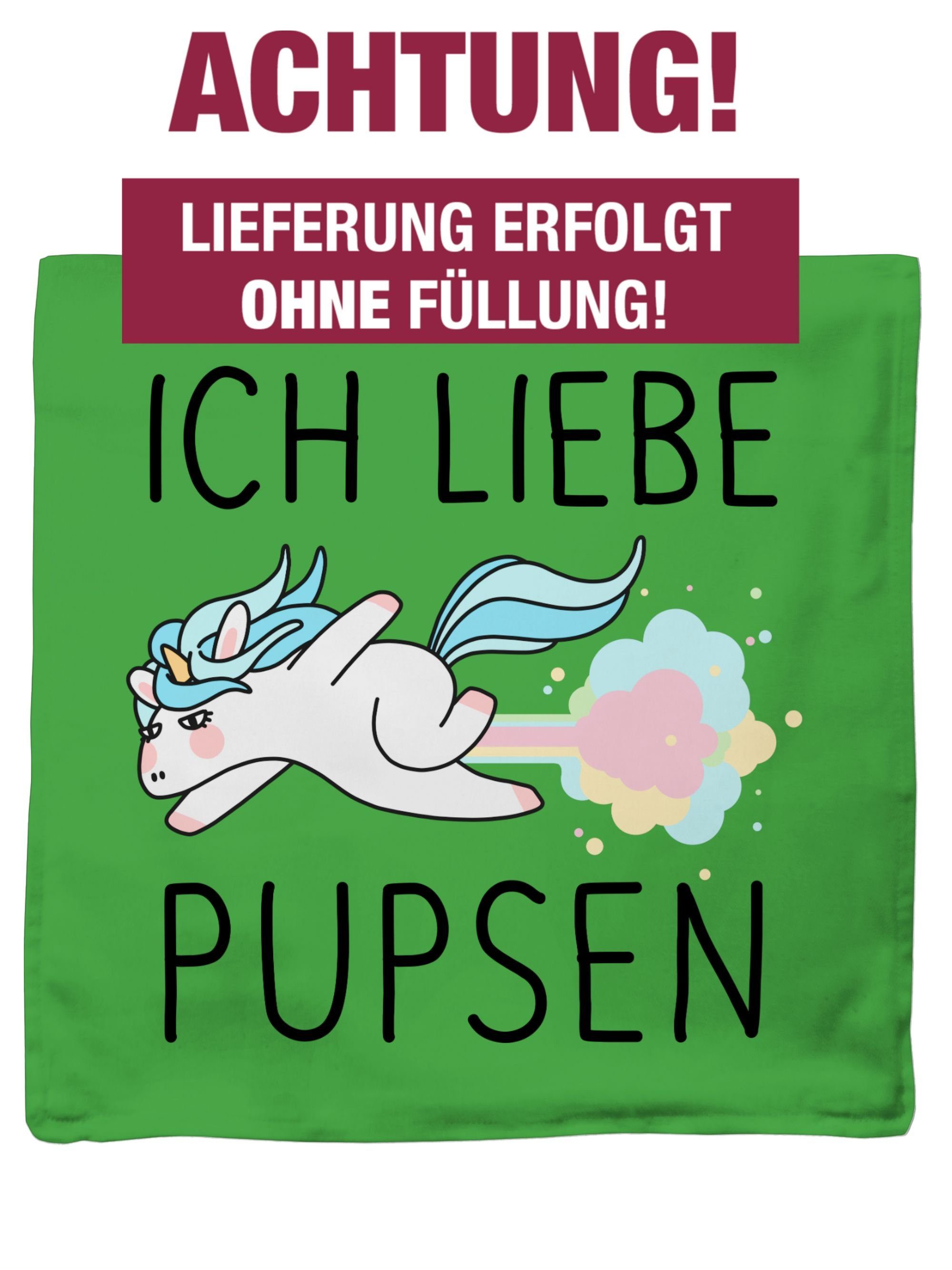Kissenbezüge Ich liebe mit Deko-Kissen Einhorn Fürze, Lustig (1 Stück), Shirtracer Furtz Pups Spruch pupsen Geschenk 