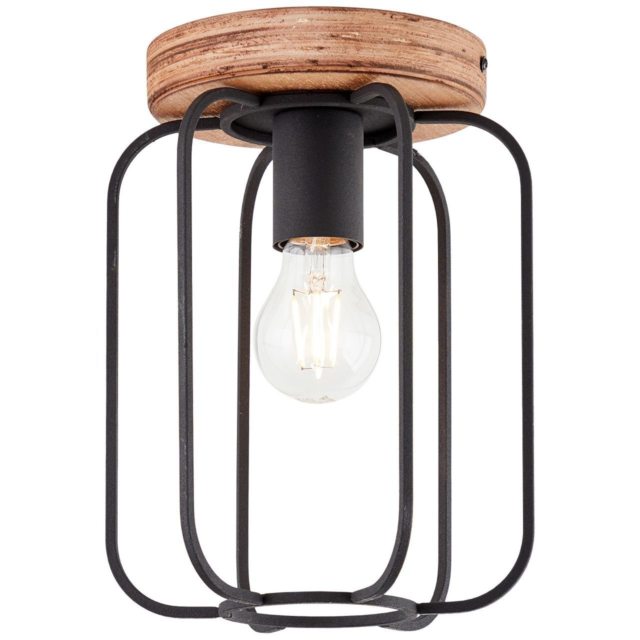 E27 antik A60, 1x 20cm Brilliant Deckenleuchte Tosh Lampe, Tosh, korund, holz/schwarz Deckenleuchte