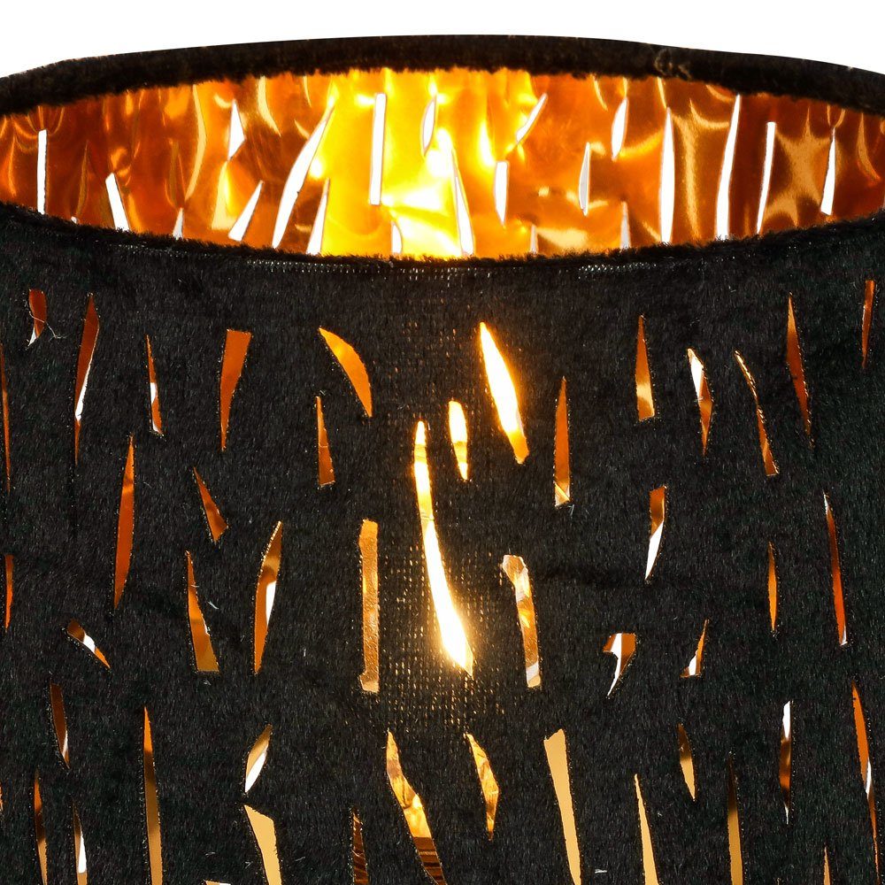 Tischleuchte, etc-shop Nachttischleuchte Tischlampe Textil Leuchtmittel inklusive, nicht gold schwarz