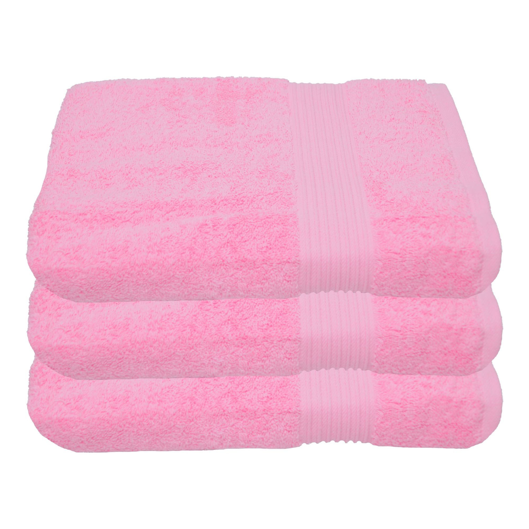 Duschtücher 3-Duschtücher-Babyrosa-Duschtuch 70 x 140 cm
