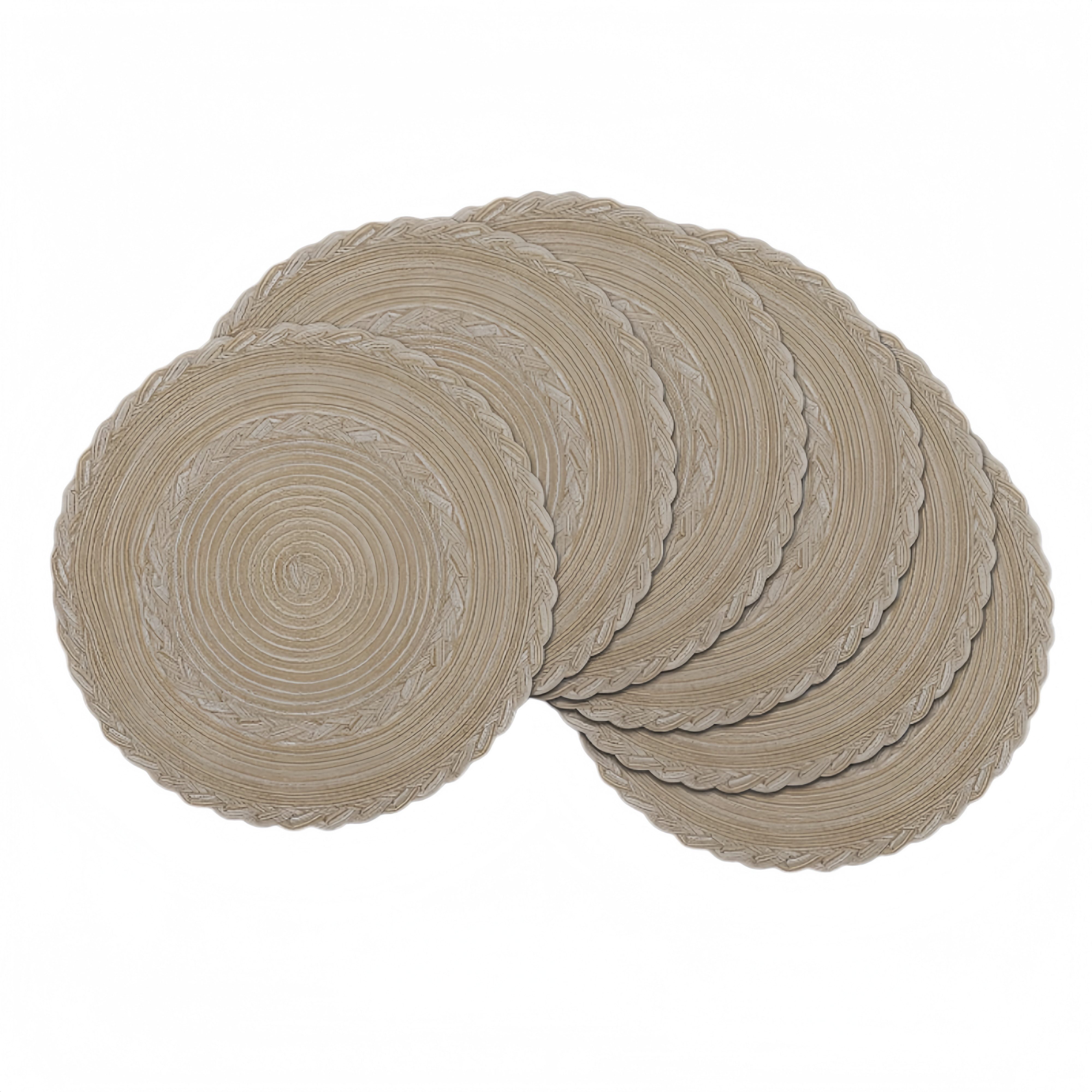 FOUORTUNATE-BEE Platzset 6er Set Runde Geflochtene Tischsets aus Baumwolle, (6-St), Waschbare Platzsets für Party, Hochzeit und Alltag