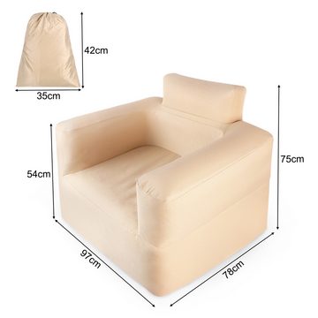 UISEBRT Luftsofa Aufblasbares Sofa Camping Tragbar Campingsofa, mit Integrierter Elektrischer Luftpumpe