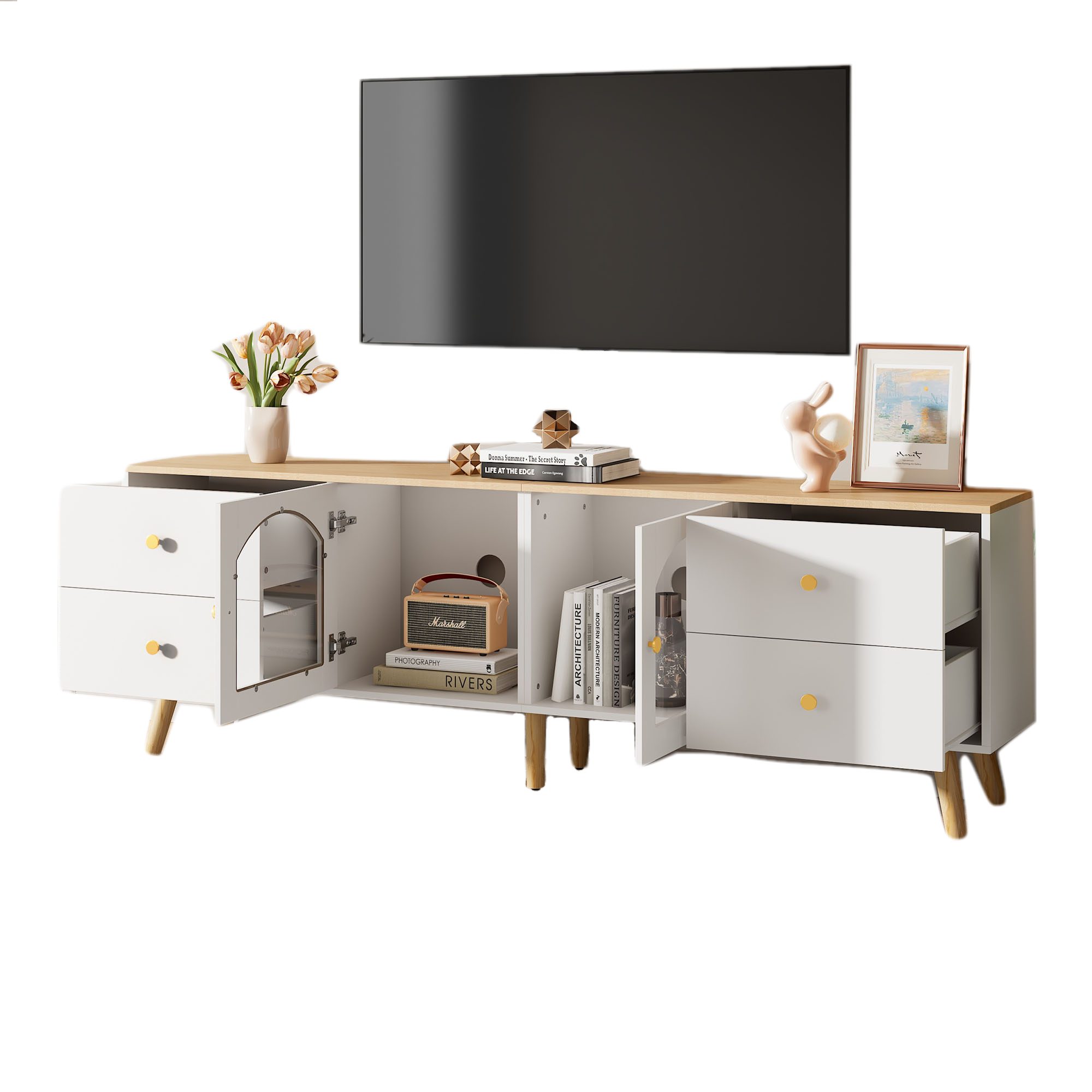 MODFU Lowboard TV-Schrank mit Stauraum (Fernsehtisch,TV-Board,TV-Ständer, günstig online kaufen