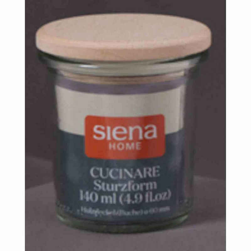 Siena Home Einmachglas »Sturz-Glas "Cucinare" RR140 Weck-Glas 140 ml, Buchenholz-Deckel«, Glas
