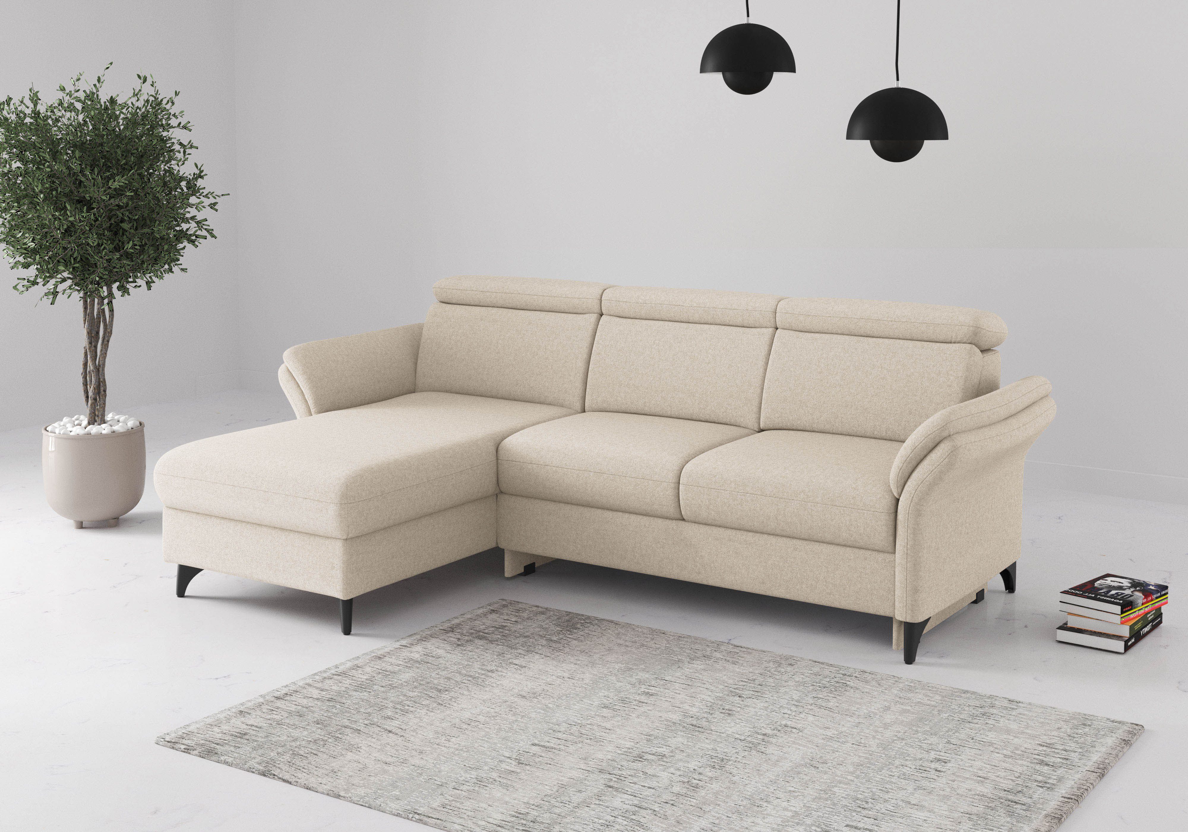 sit&more Ecksofa Glendale, L-Form, inkl. Kopfteilverstellung,wahlweise mit Vorziehsitz und Bettkasten