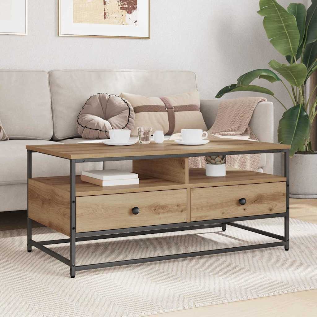 vidaXL Couchtisch Couchtisch Artisan-Eiche 100 x 51 x 45 cm Holzwerkstoff (1-St) – Bild 4 von 5