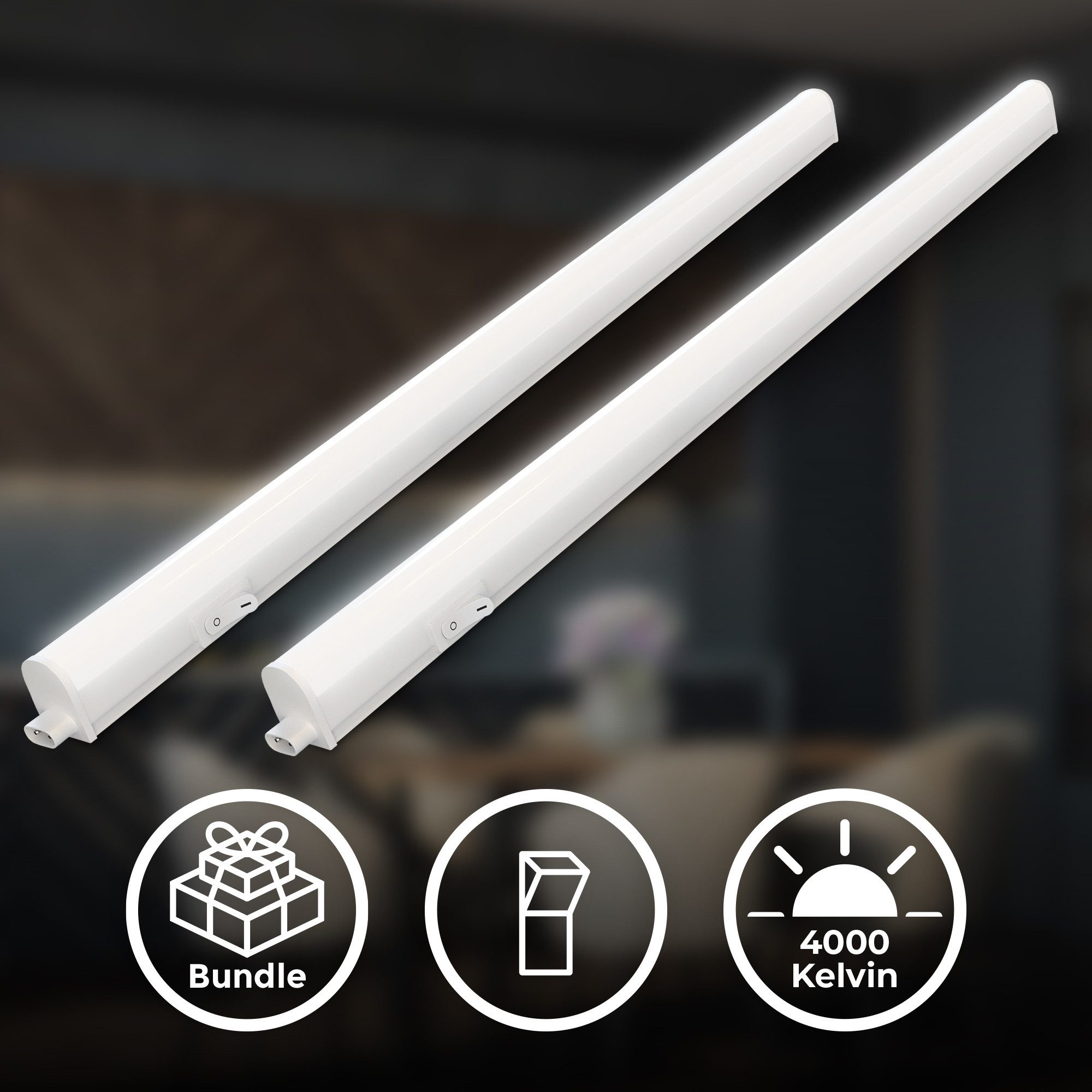 Briloner Leuchten LED Unterbauleuchte Küchenlicht Schrankleuchte Arbeitslicht Werkstatt Weiß, Doppelpack, LED fest integriert