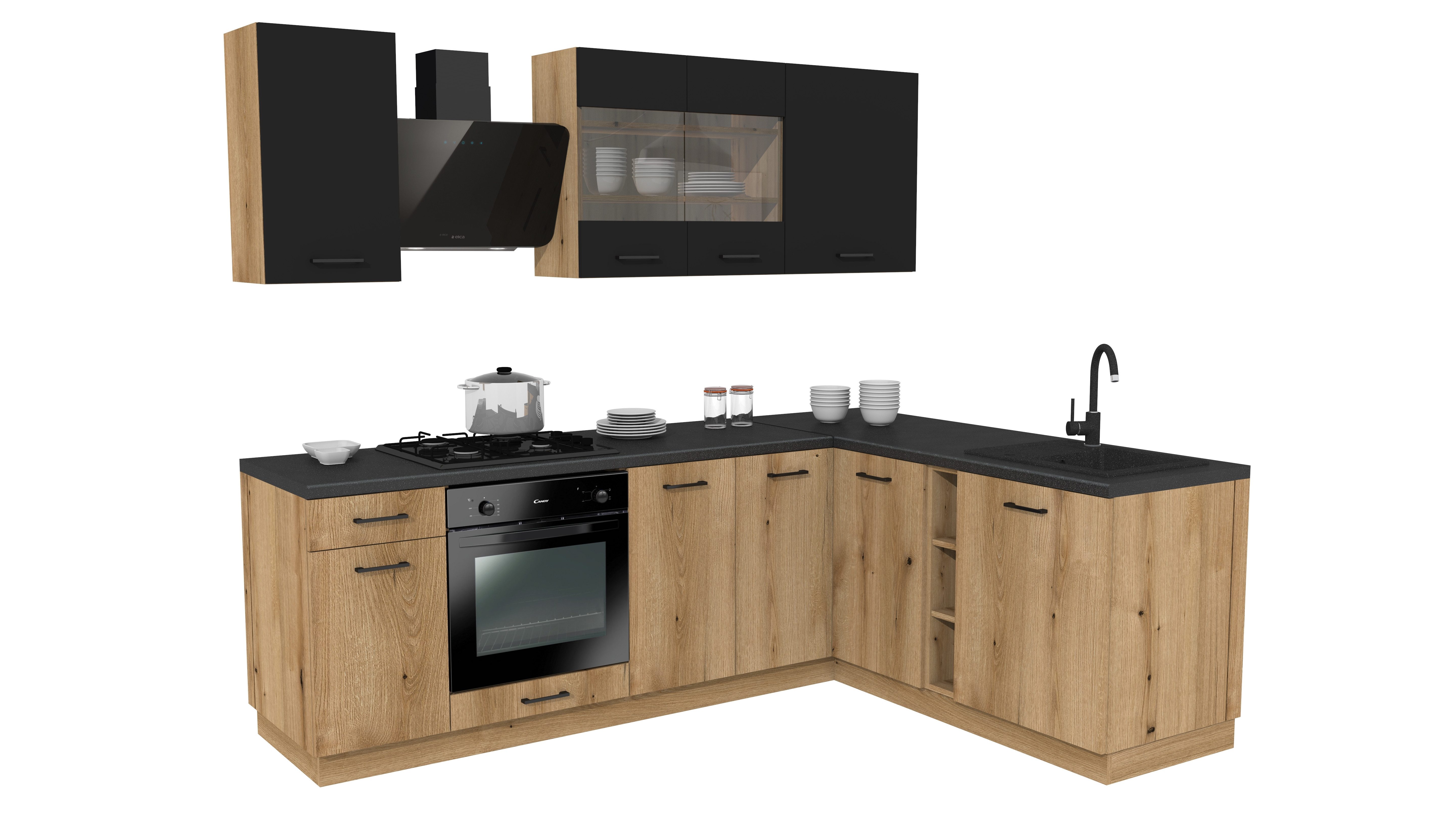 ROYAL24_MARKT Winkelküche - SIMPLY Z4 – Eckküche Urban Style, (Komplett Set), Premium - Modern - Exzellent.