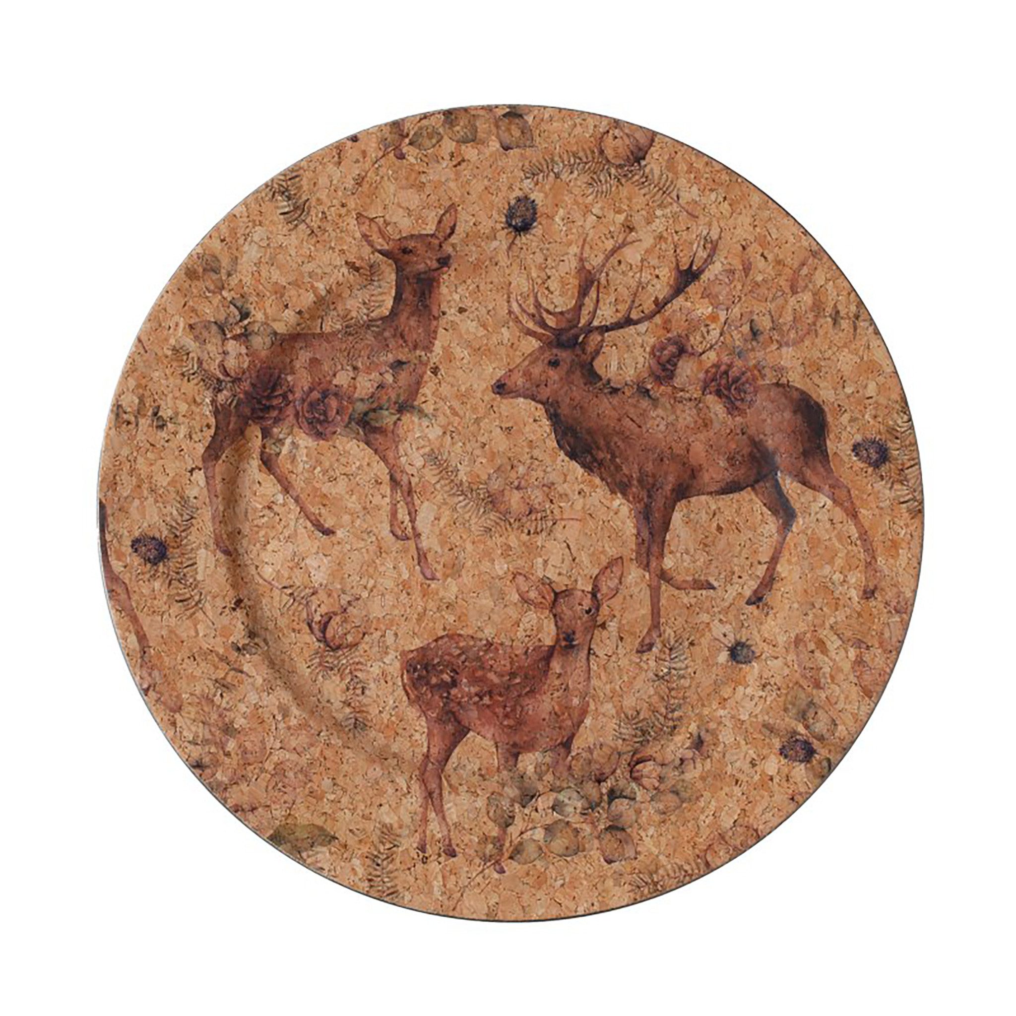 MAGIC by Inge Dekoteller, Dekoteller 33cm Kunststoff Waldtiere Motiv - Braun