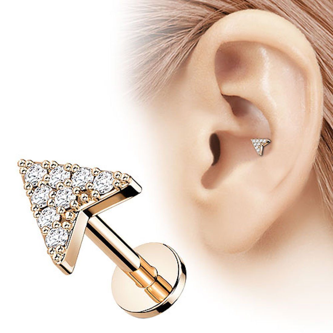 FECTAS 6pcs Threadless Push-in Cartilage Tragus Helix Piercing Jewellery Flat Back Stud Earrings Stainless Steel 16G 8mm Lip Bars Labret Stud Lip Ear Medusa Piercing 2mm CZ Silver - Online Marketplace