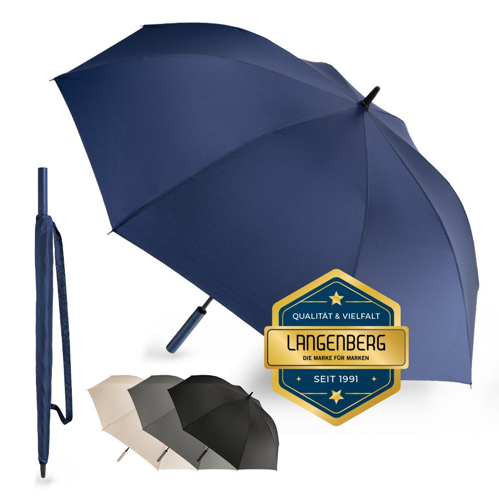 Langenberg Stockregenschirm LANGENBERG Regenschirm groß mit [Ø138 CM SPANNWEITE] Sturmfest, ☑ UNSERE EMPFEHLUNG