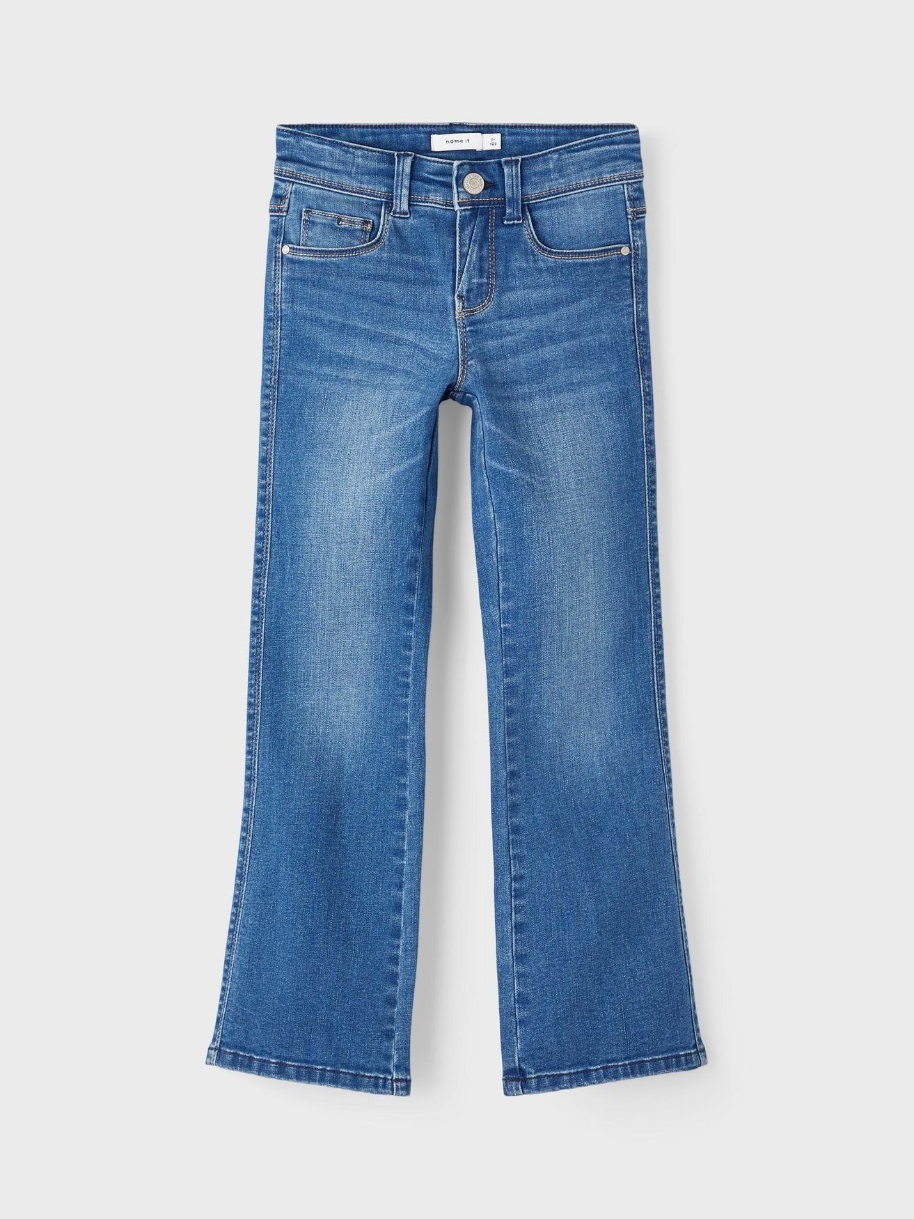 Jeans Dunkelblau Mädchen 5535 NKFPOLLY Denim Regular-fit-Jeans Name Hose in Straight It Leg