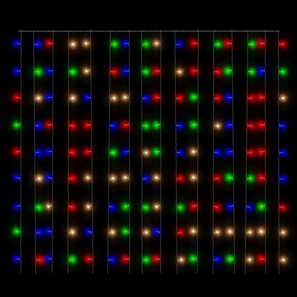 vidaXL Dekolicht LED-Lichtervorhang Mehrfarbig 3x3 LEDs Funktionen 300 8 m Bunt