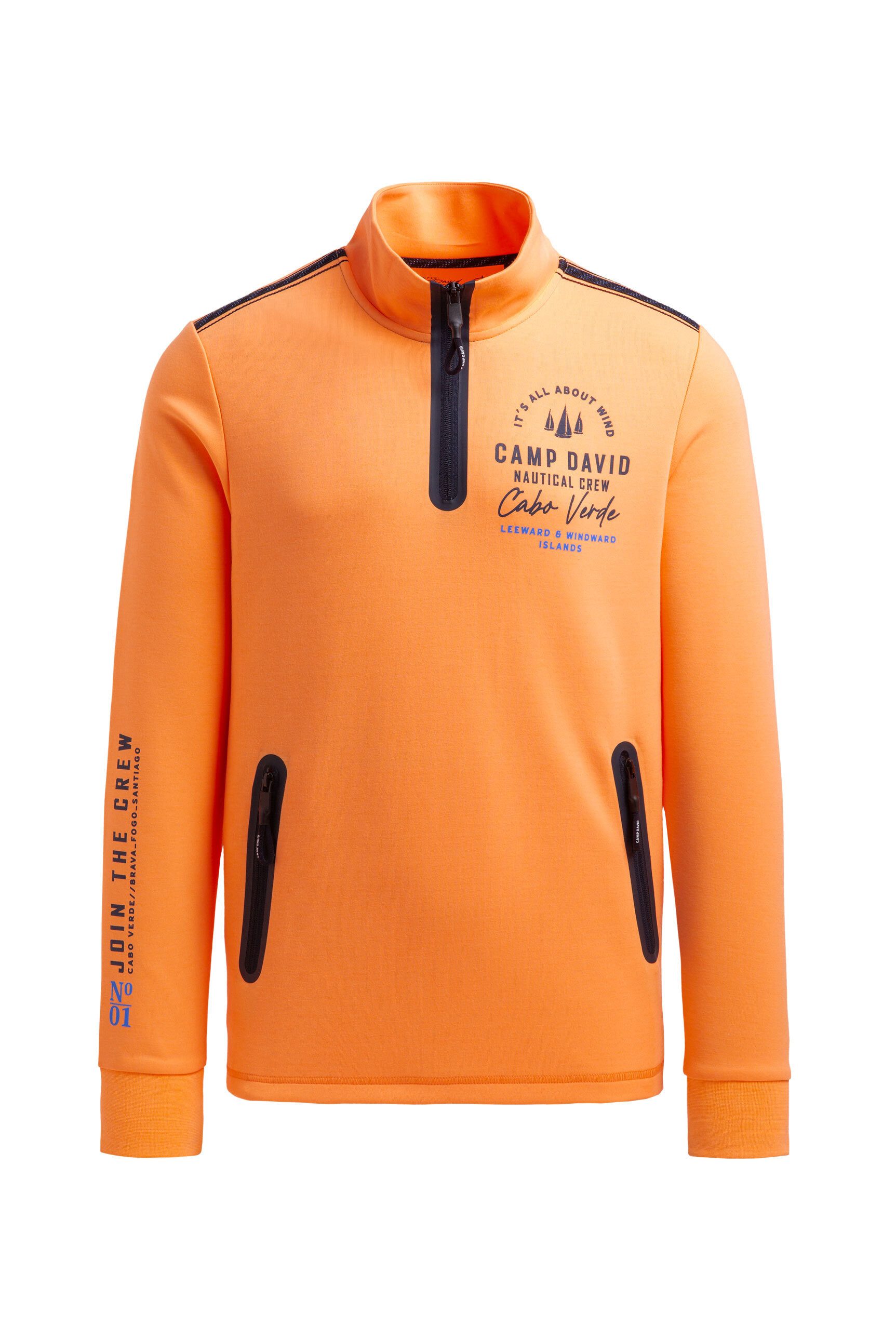 CAMP DAVID Sweater mit Reißverschluss-Taschen