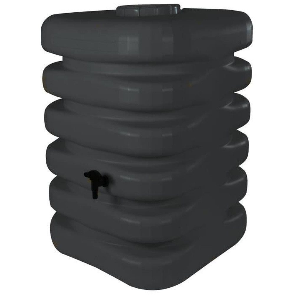 Belli Regentonne Wasserauffangbehälter – BELLI – Kubisch – 350 Liter – Anthrazit