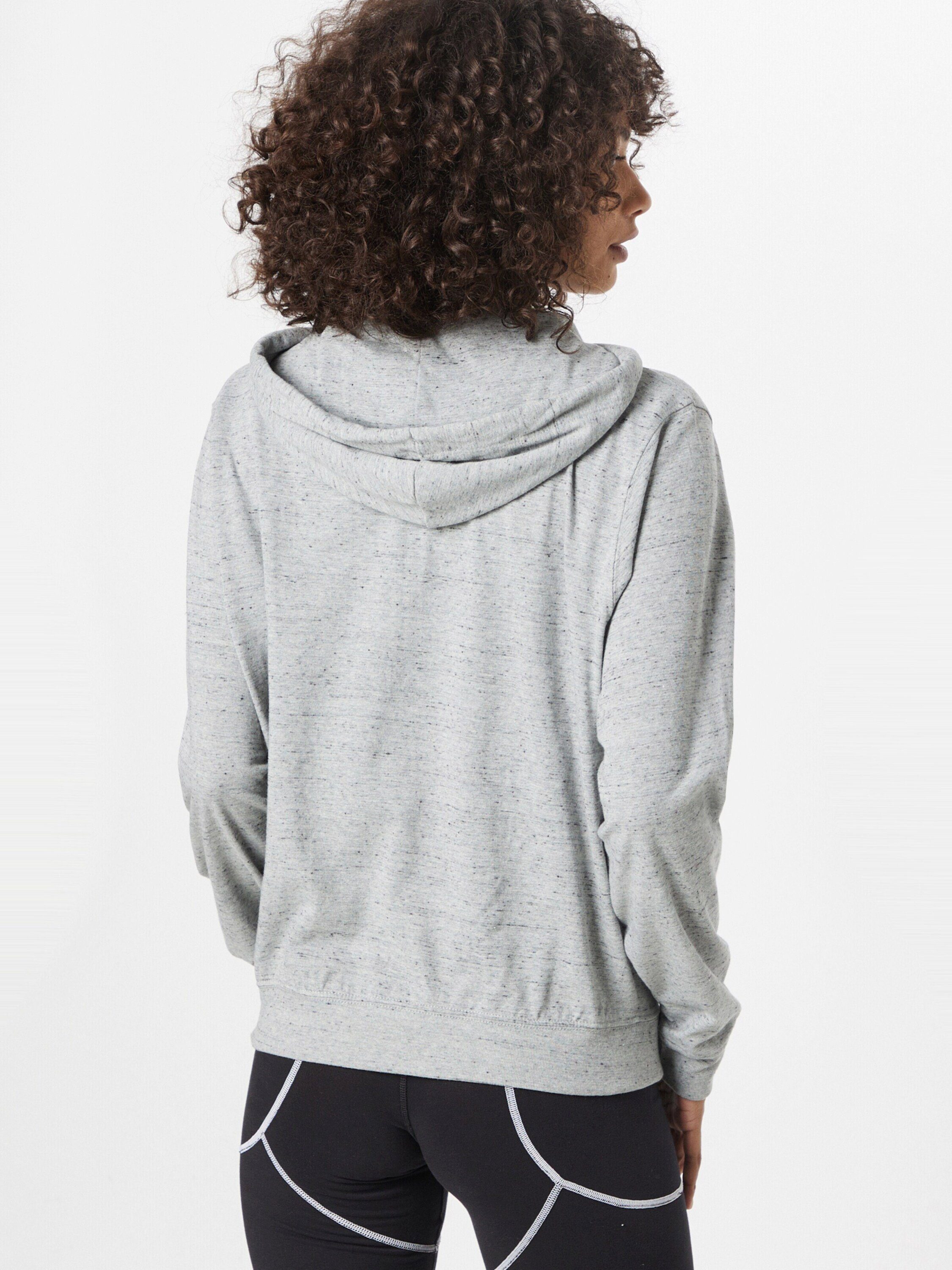 Plain/ohne Nike Details (1-tlg) Sportswear Sweatjacke grauweiss