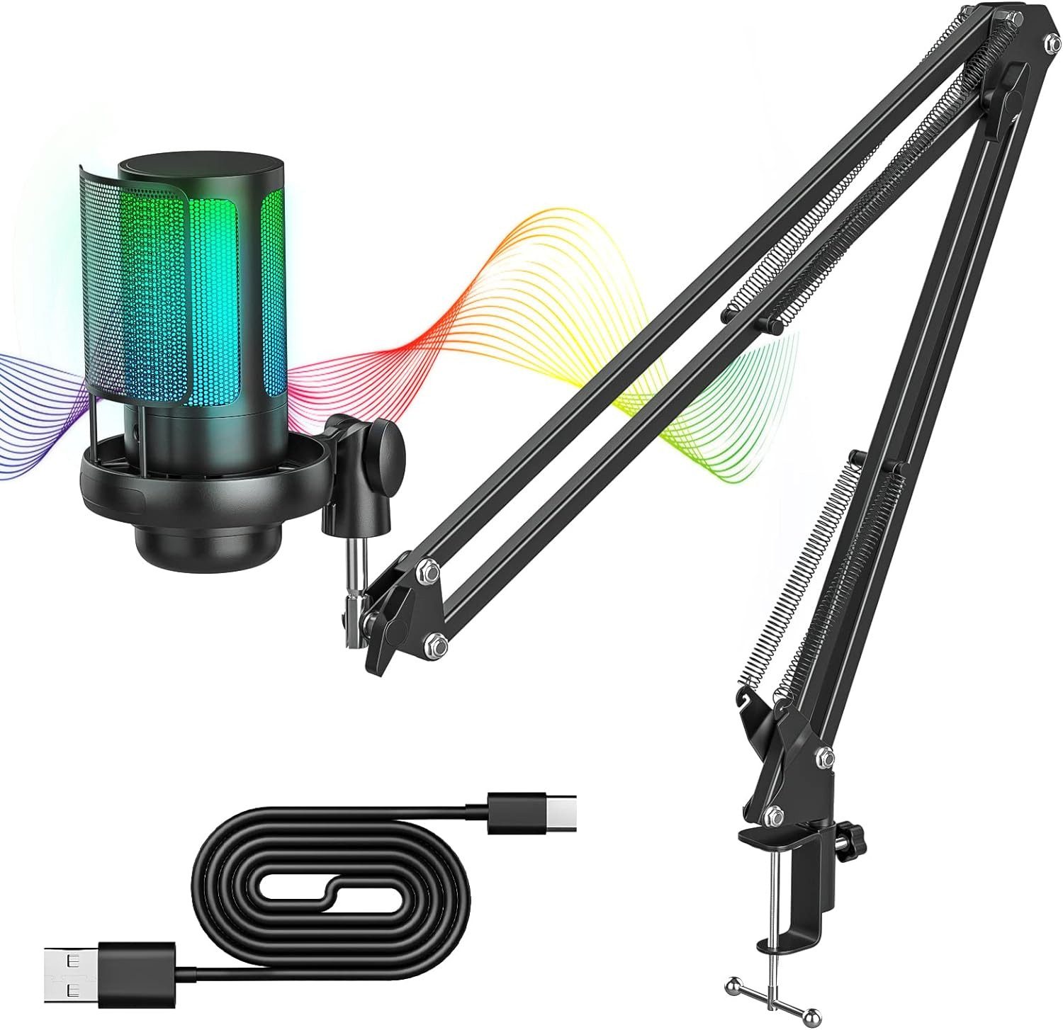 COOL-i ® Mikrofon (Set), Kondensator,USB-Gaming-Mikrofon-Kit,192kHZ/24,Gaming/Studio/Youtuber