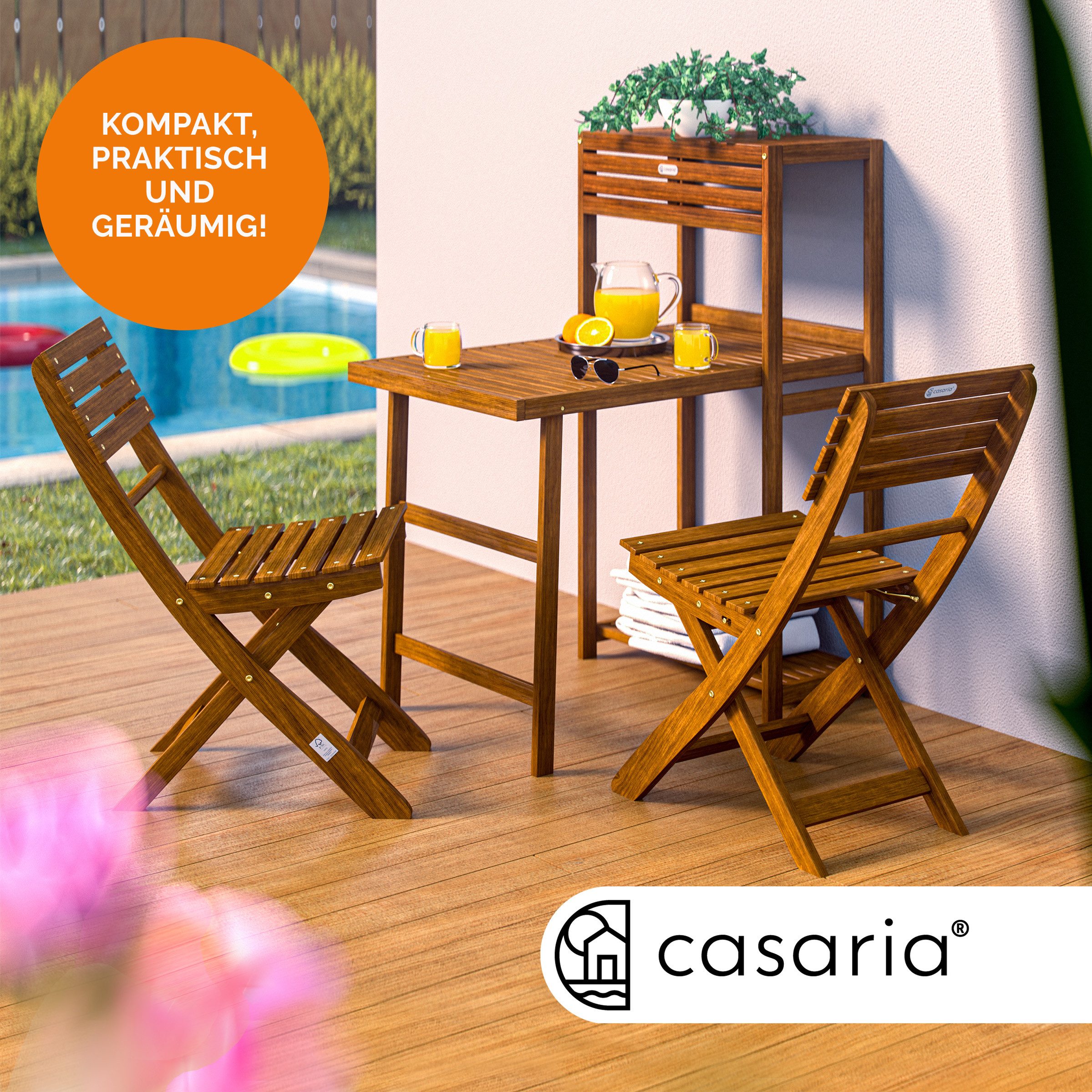 Casaria Balkonset, 2 Personen Wetterfest Klappbar günstig online kaufen