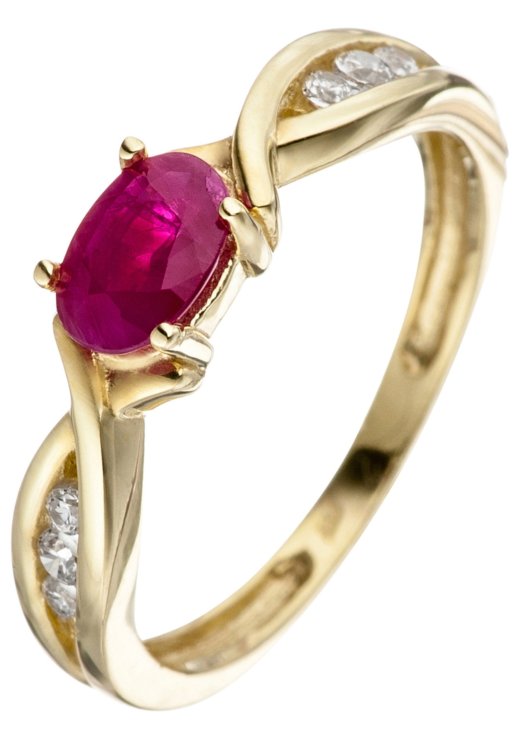 JOBO Goldring, 333 Gold mit Rubin und Zirkonia günstig online kaufen