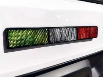 HR Autocomfort Katzenauge Grün weiss roter Reflektor Katzenauge Rückstrahler 220 mm