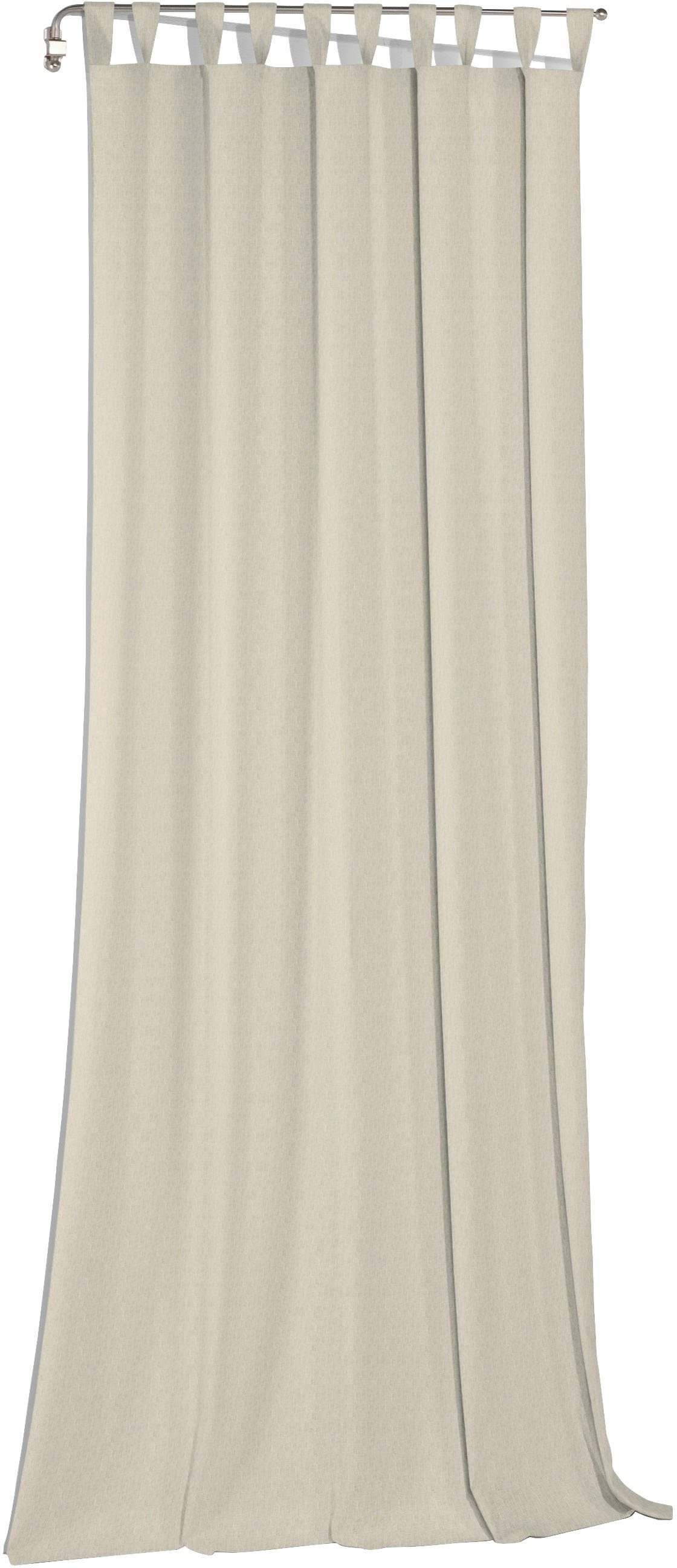 Vorhang Elby cm monochrom, (1 Schlaufen Jacquard, bis halbtransparent, 1, beige basic, Länge transparent, St), 295 andas