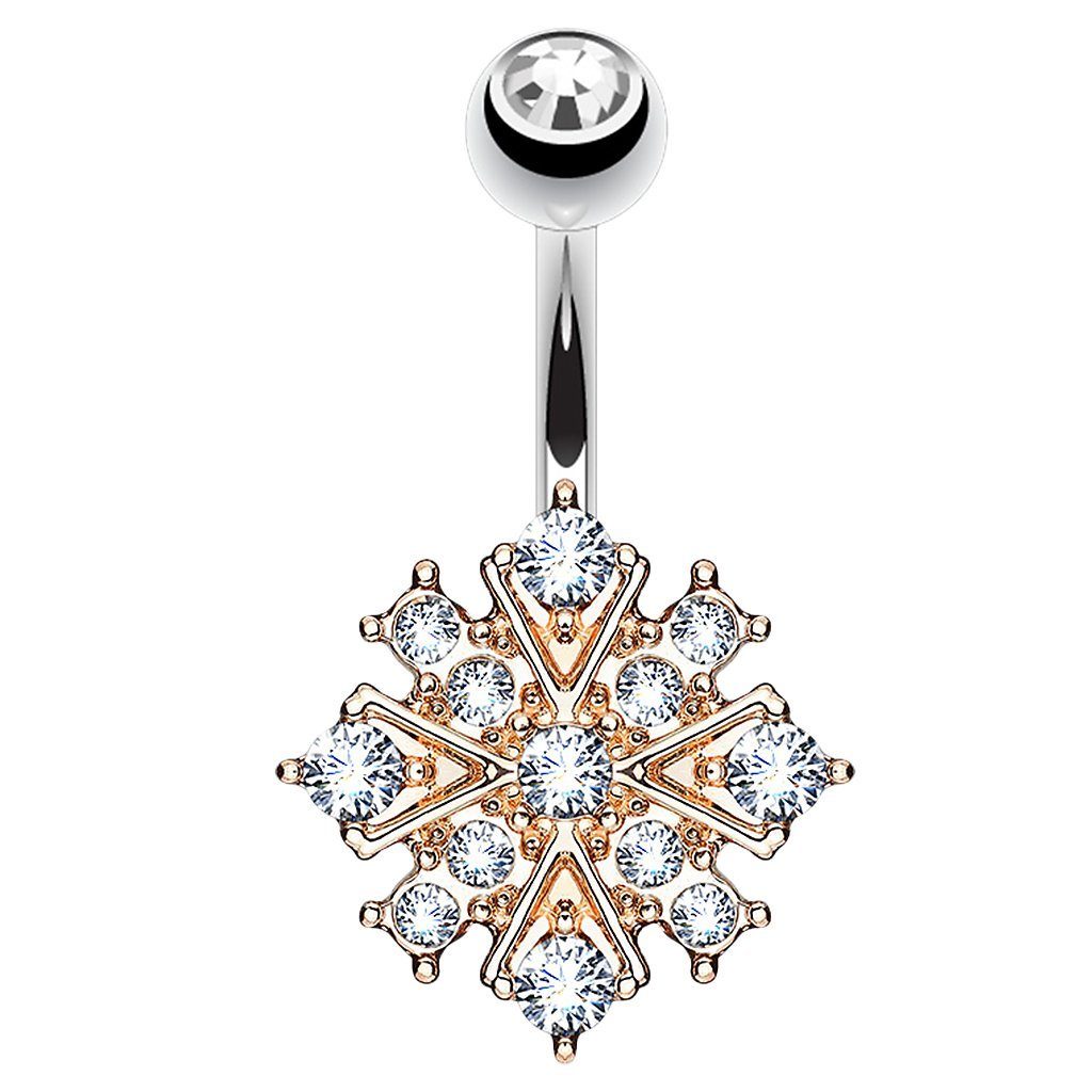 Bauchnabelpiercing Piercing Chirurgenstahl Kristall Blume Schneeflock
