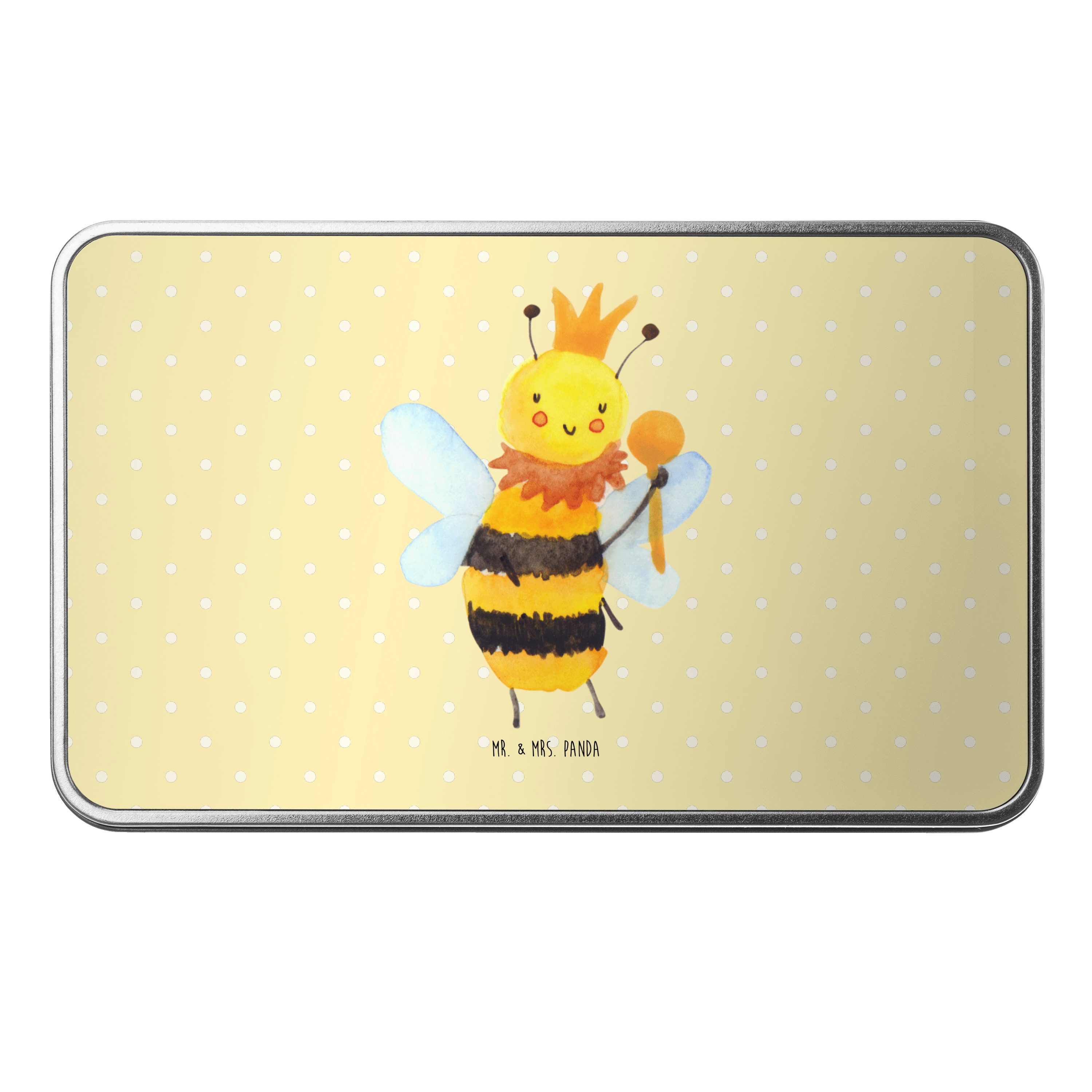 Mr. & Mrs. Panda Dose Biene König, Kaffeedose, Gelb Pastell, Geschenkverpackung, Kaffeedose (Packung), Geschenkverpackung Aufbewahrungsbox Metall Geschenkbox