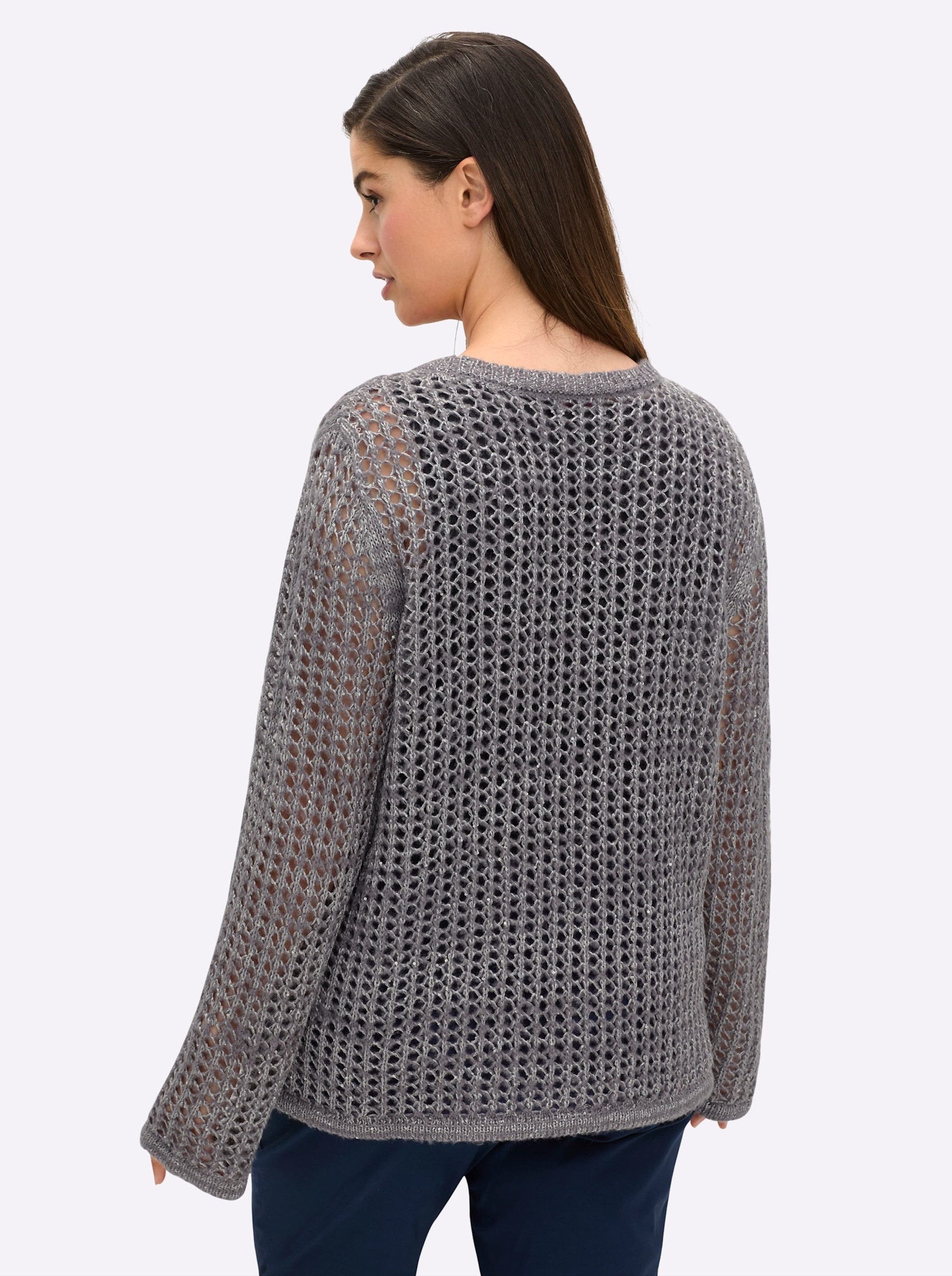 Sheego Strickpullover Pullover Langarm Ajour günstig online kaufen