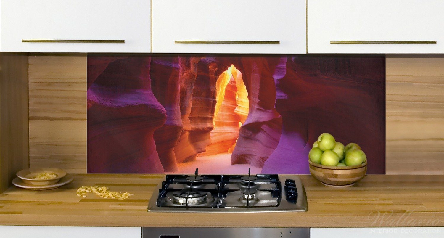 Arizona - Küchenrückwand USA Felsschlucht (1-tlg) orange und in violett, Wallario