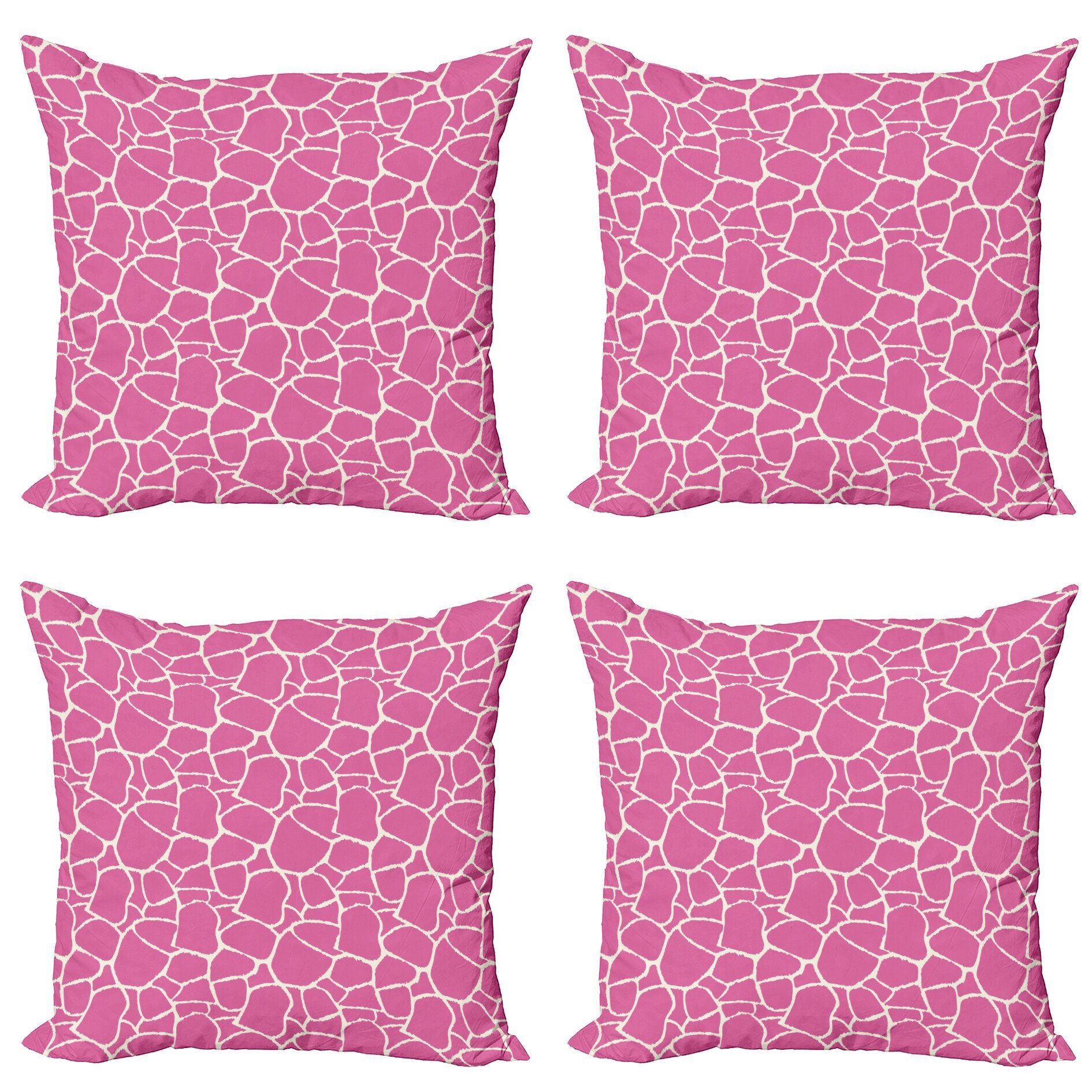 Kissenbezüge Modern Accent Doppelseitiger Digitaldruck, Abakuhaus (4 Stück), Hot Pink Zusammenfassung Giraffe Haut