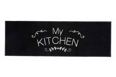 Läufer MD Entree Cook&Wash Eingangsmatte - Teppichmatte - Küchenteppich, MD Entree, rechteckig, Höhe: 5 mm, bei 30° waschbar, anti-rutsch, 50 x 150 cm, My Kitchen, schwarz