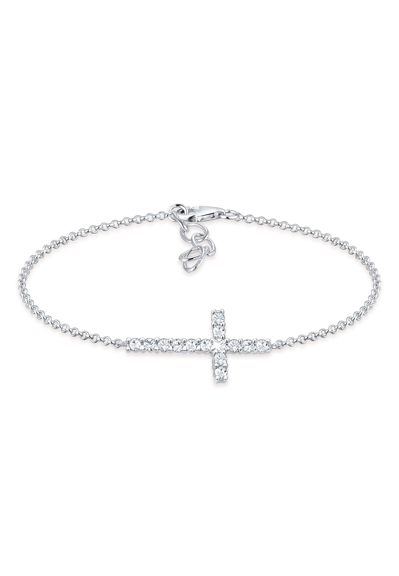 Elli Armband Kreuz Glaube Kristalle Funkelnd Elegant 925 Silber, Kreuz günstig online kaufen