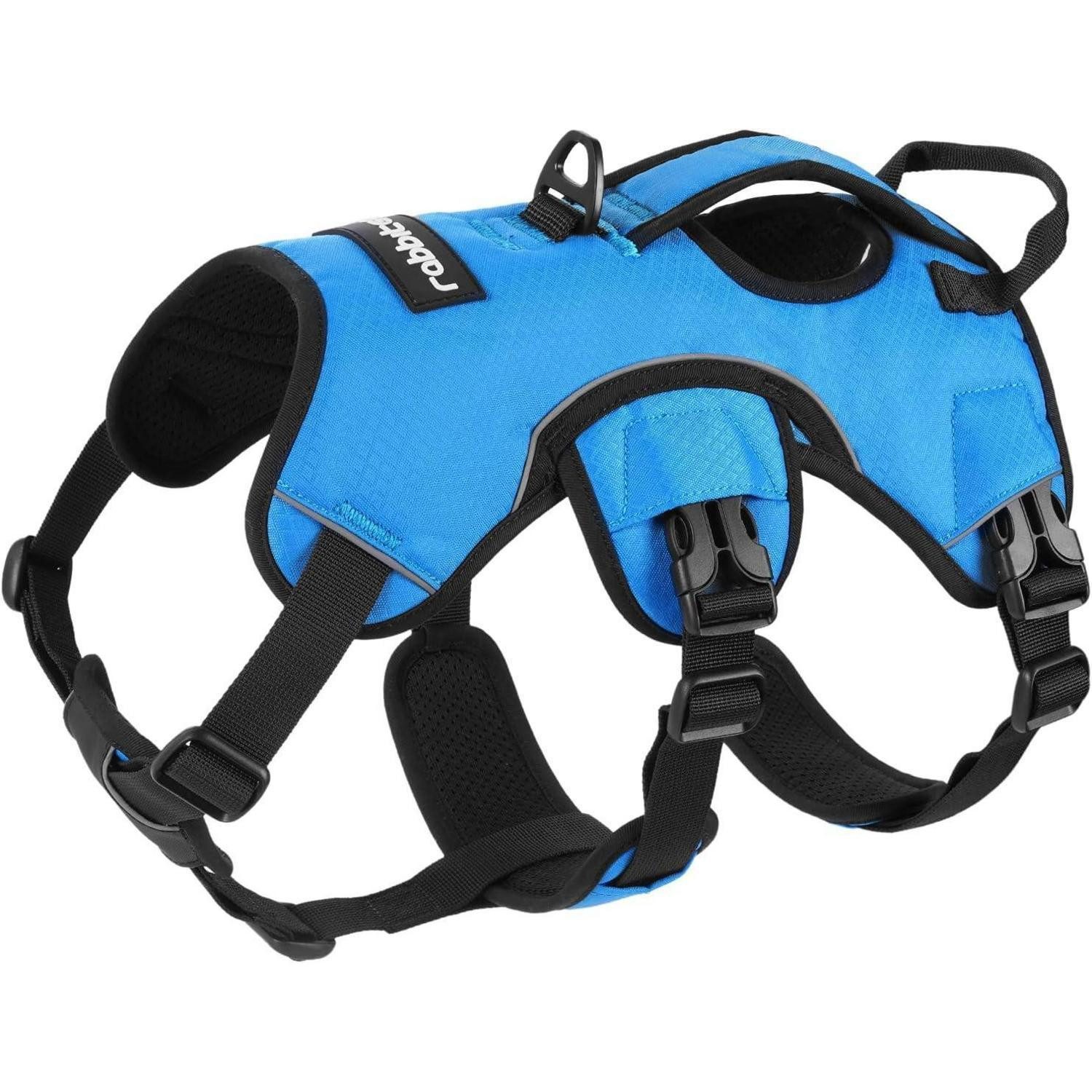 LuxusKollektion Hunde-Sicherheitsgeschirr Hundegeschirr Ausbruchsicher Anti Zug Brustgeschirr M (1er Pack) Blau