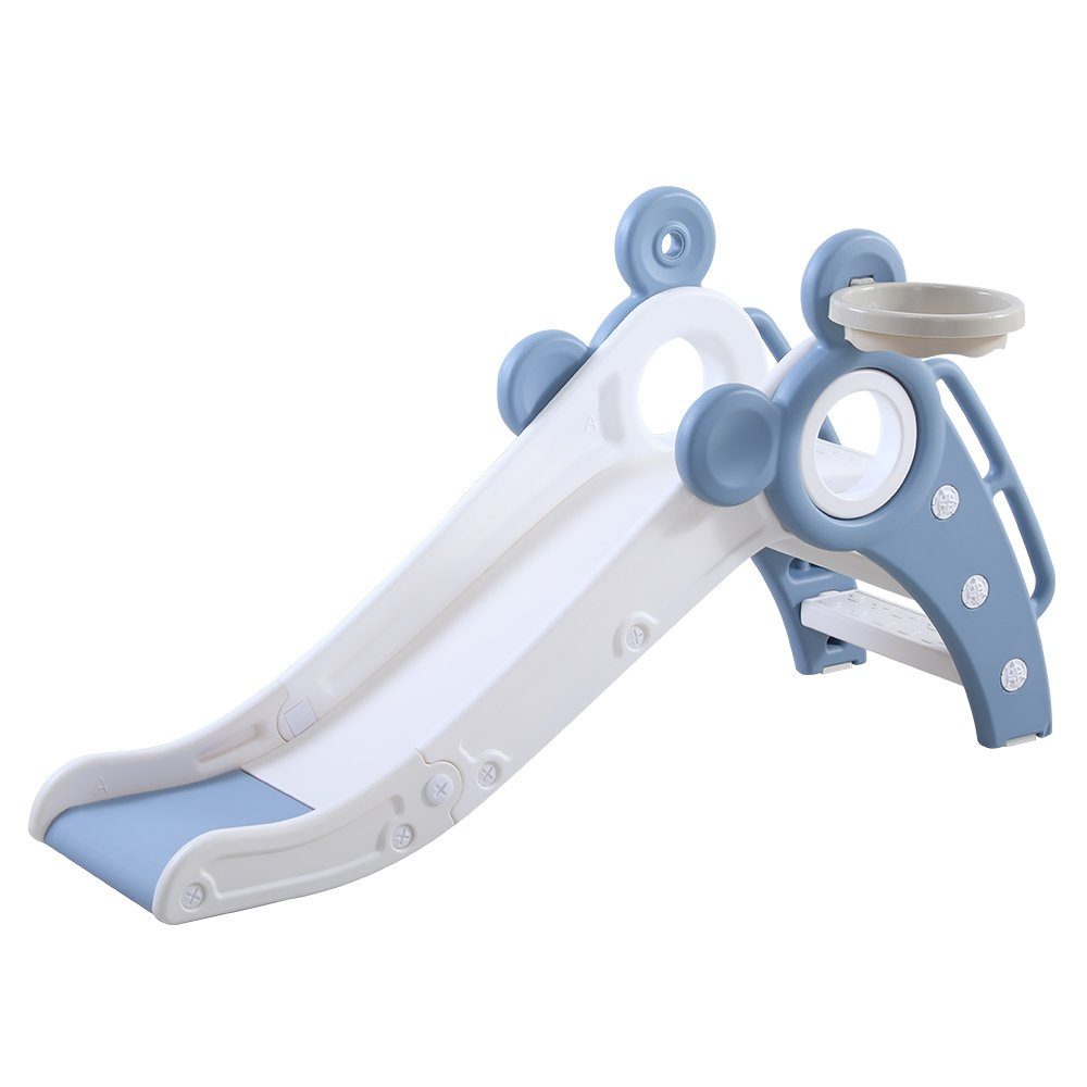 YOLEO Rutsche Kinder Fun-Slide mit Basketballkorb Faltbar Kinderrutsche günstig online kaufen