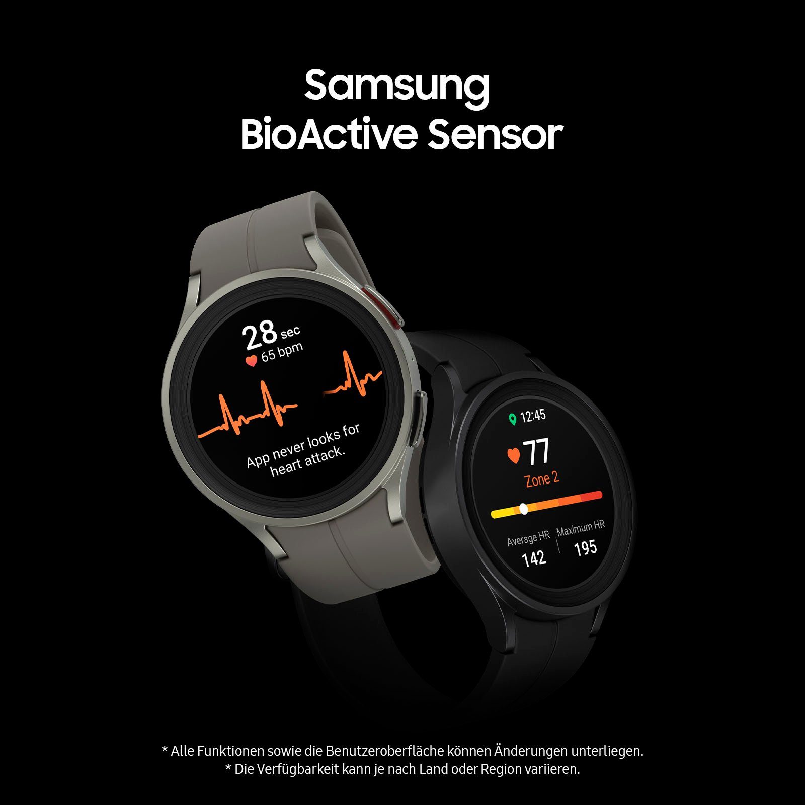 Samsung Galaxy Uhr, Smartwatch Samsung), titanfarben 45mm Fitness (3,46 Gesundheitsfunktionen cm/1,4 Titanium Watch OS Fitness LTE Zoll, Tracker, Wear | Pro by 5