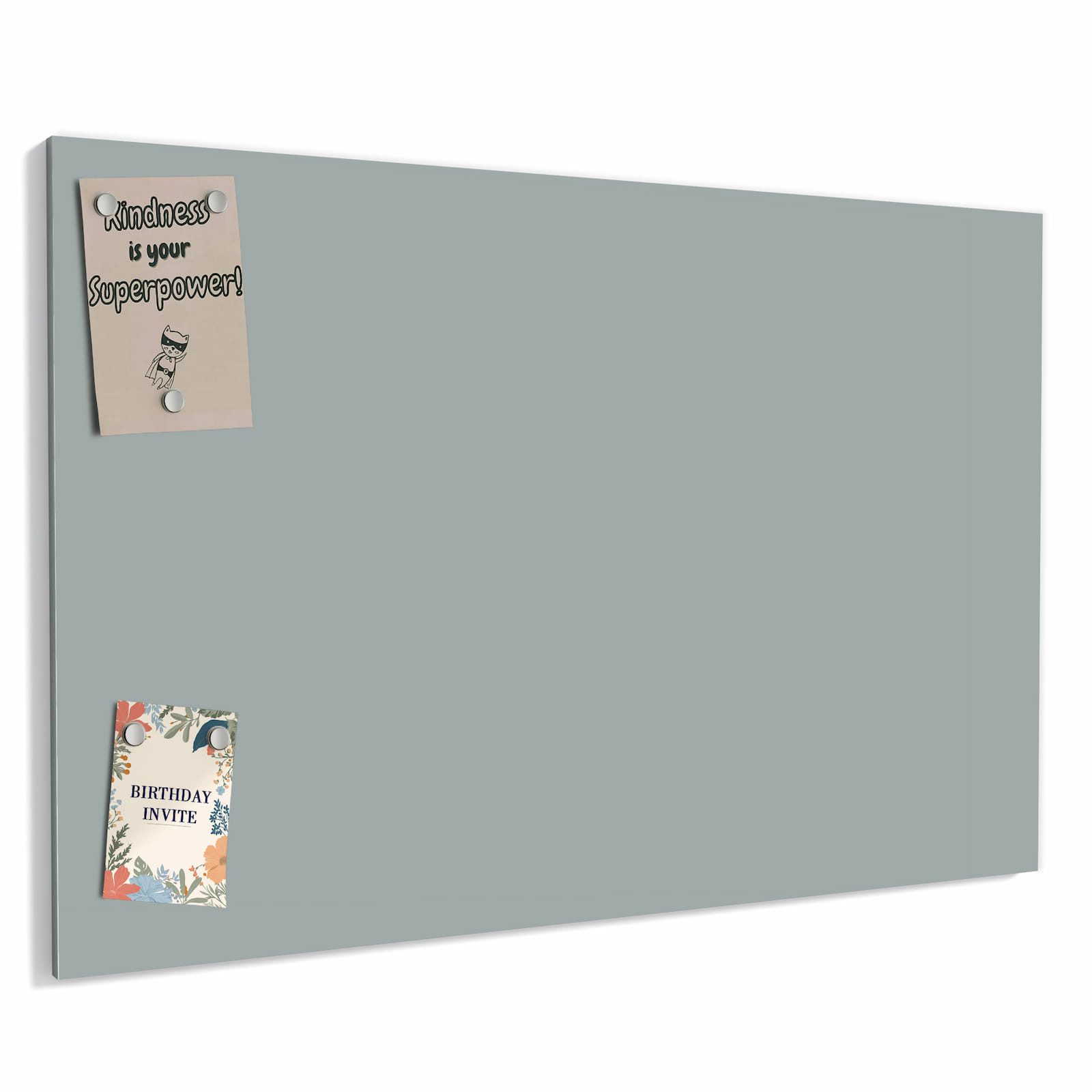 Primedeco Memoboard Metall Grauer Hintergrund III – beschreibbar & magnetisch, (Inklusive Stift, Magnete und Montagematerial, 1-tlg., 9 verschiedene Größen), Magnetisch und Beschreibbar