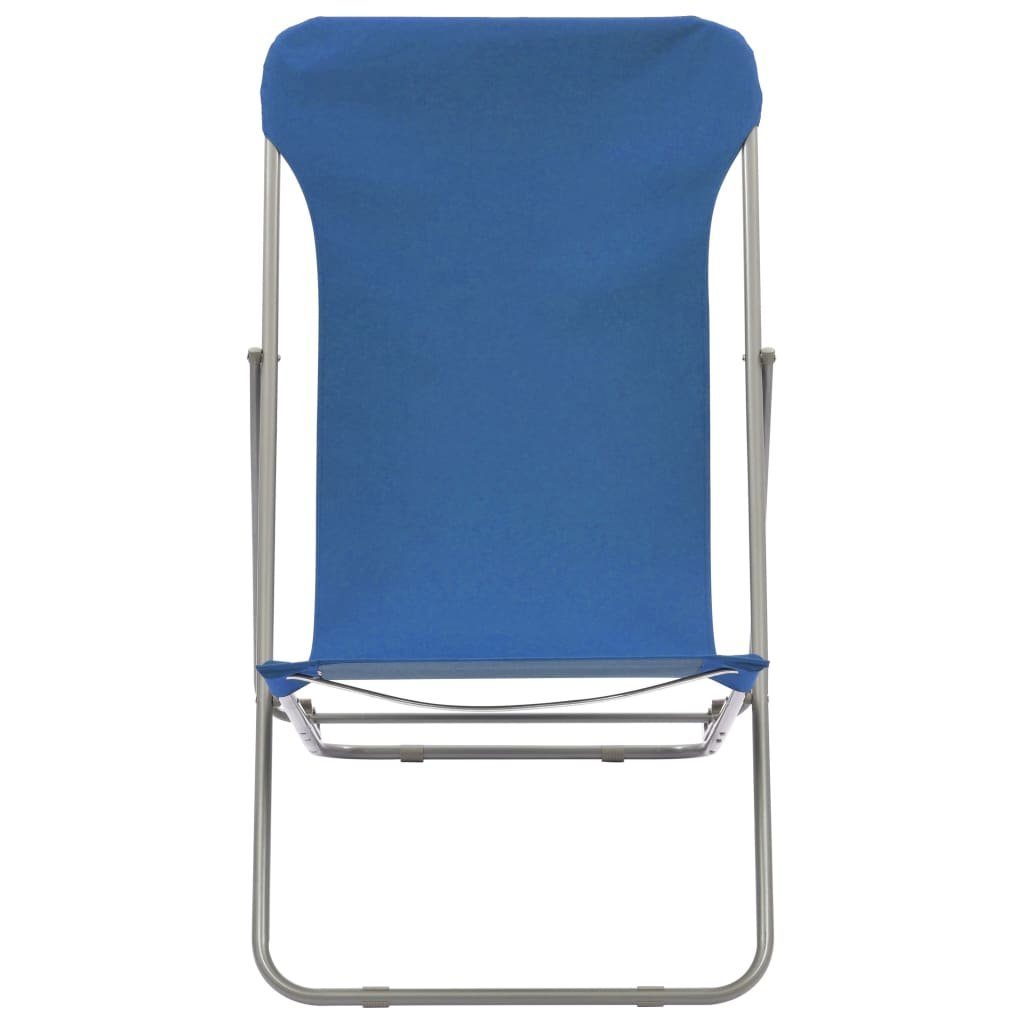Klappbare Strandstühle (2 Gartenstuhl Blau und Stahl Oxford-Gewebe Stk. | Blau vidaXL Blau St) 2