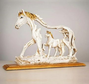 BAYLI Skulptur Stehendes galoppierendes Pferd - Kunstharzstatue für Zuhause - Pferdes