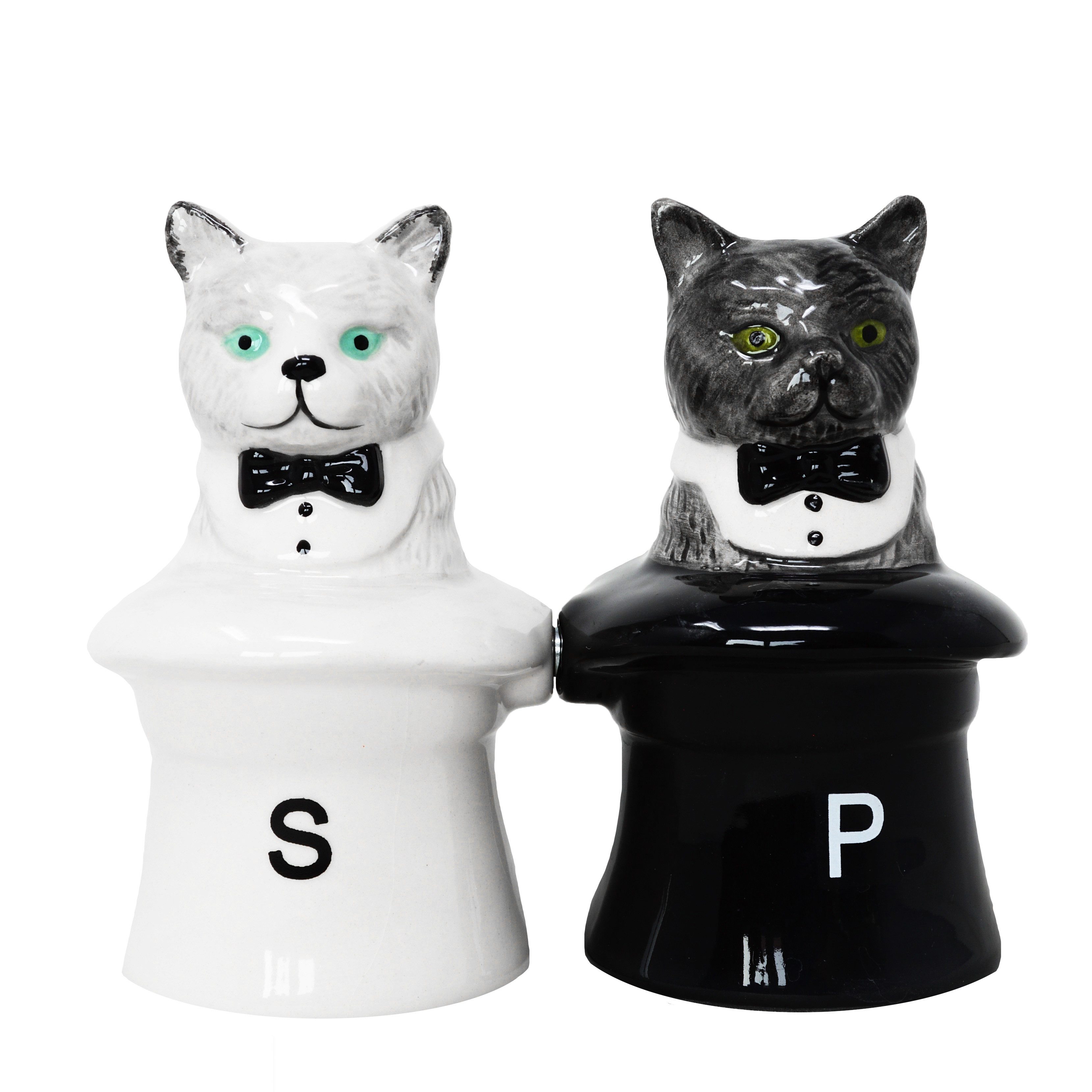 MystiCalls Salz- / Pfefferstreuer Salz und Pfefferstreuer Cats in Hats Zauberhut Katzen Zauberei Tier, (2-tlg), Mit Magneten verbunden