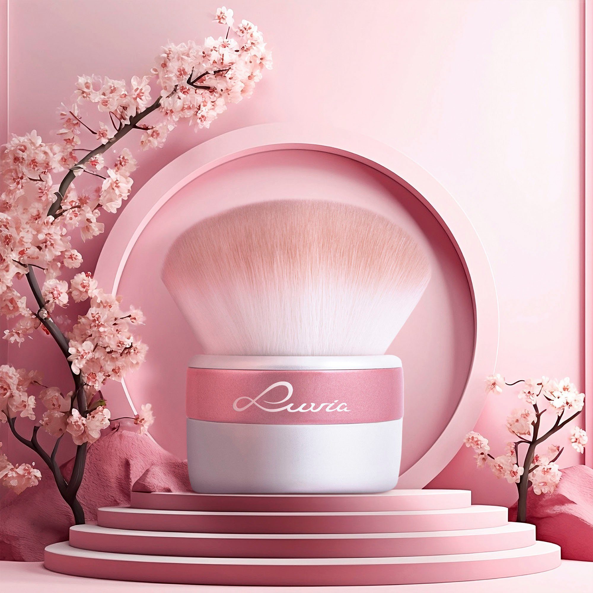 Luvia Cosmetics Kabuki-Pinsel KABUKI, Puderpinsel aus Nurai-Pinselhaar, weiche und natürliche Übergänge.