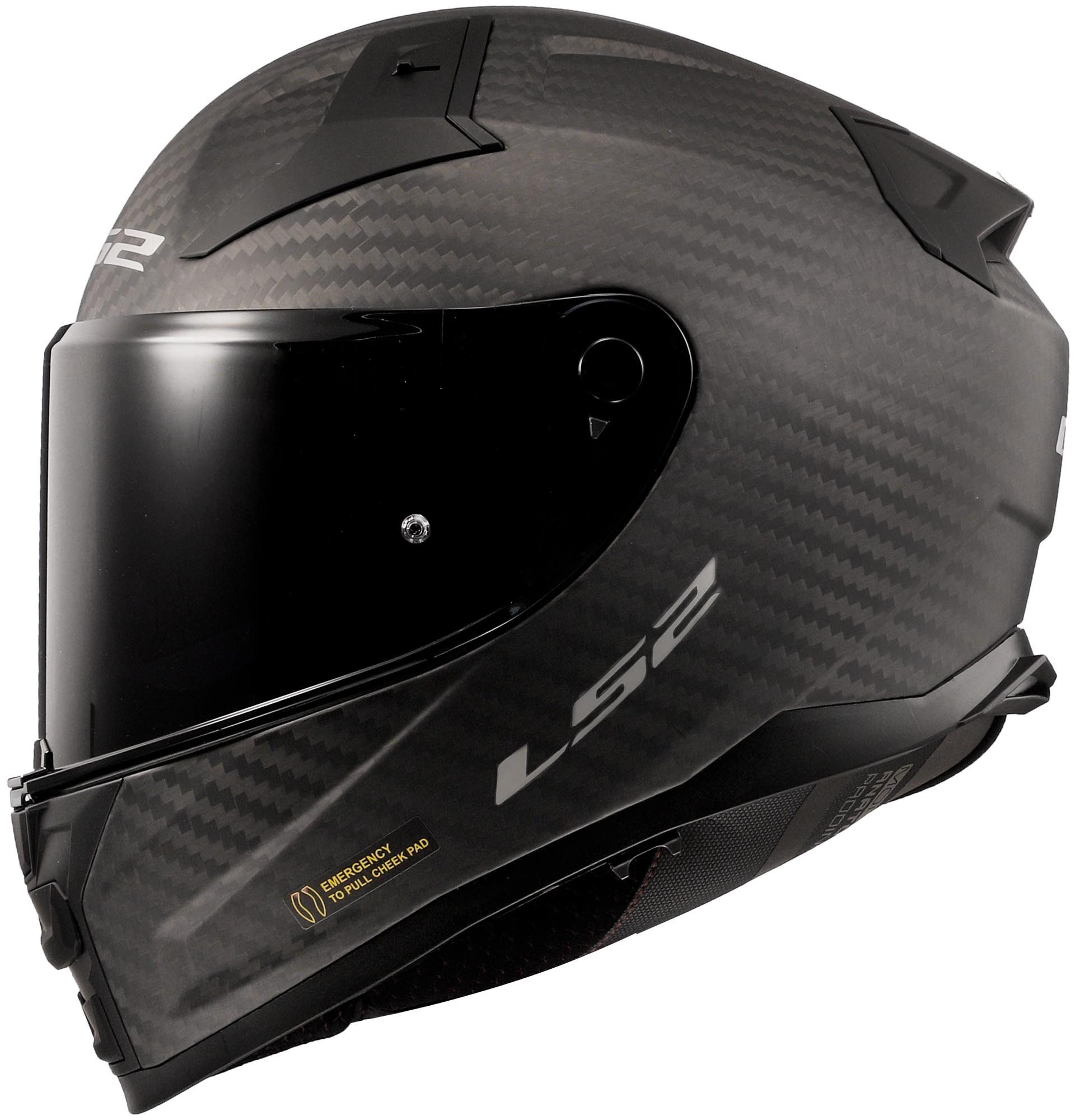 LS2 Motorradhelm FF811 Vector II Carbon Helm, Notfallsystem-Polsterung (EQRS),integriertes Sonnenvisier