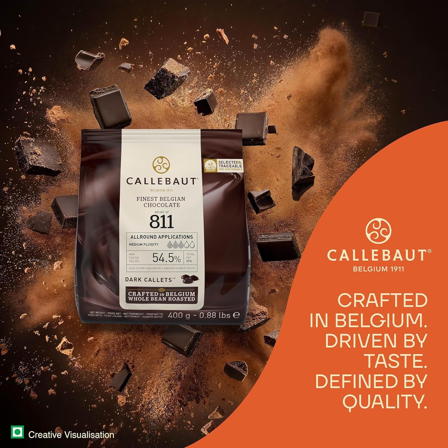 Callebaut Schokolade CALLEBAUT, Rezept No. 811, Dunkle Schokoladenkuvertüre, 1 x