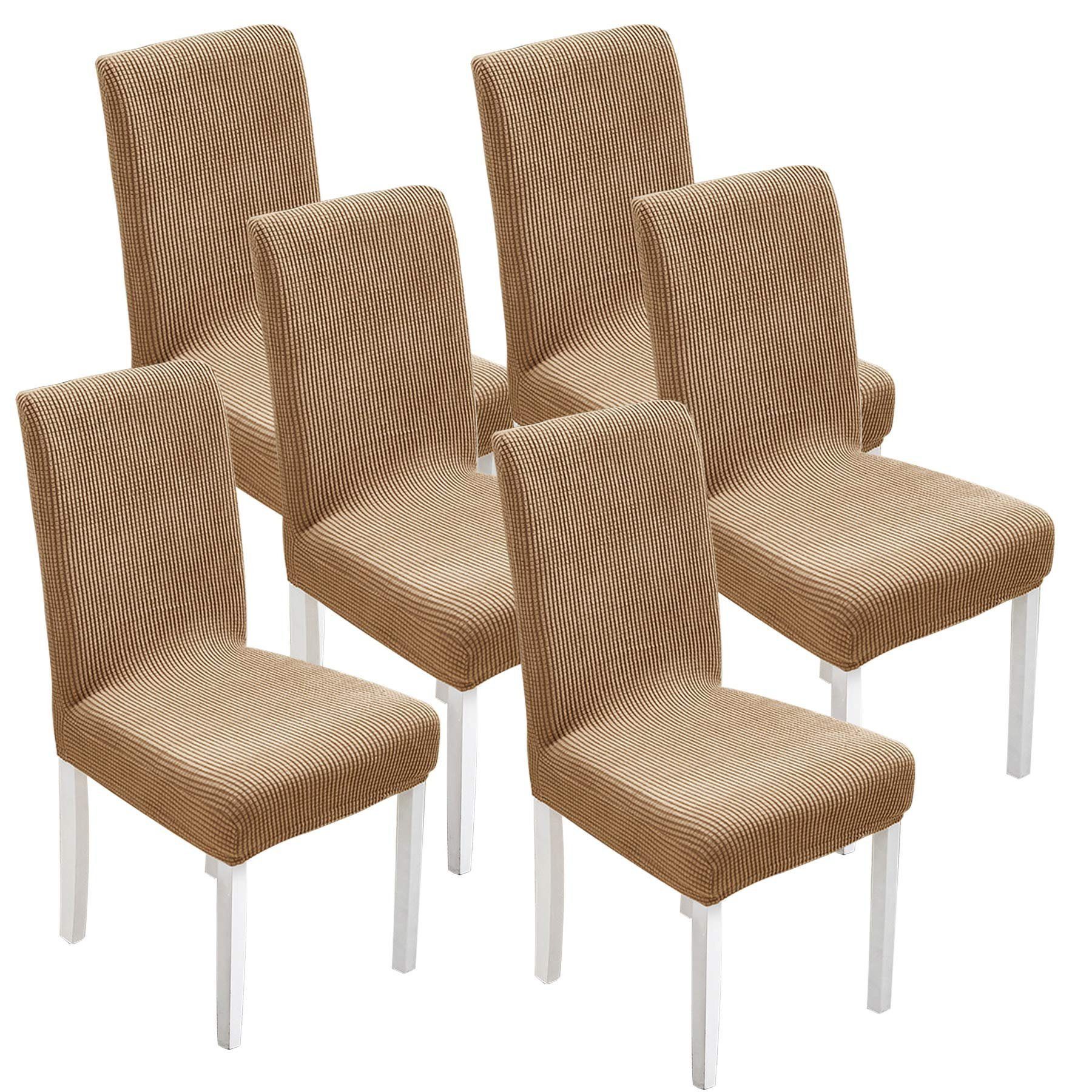 Simloveve Stuhlhusse Universelle Passform Stretch Stuhlhussen Stuhlbezug, Satz von 4/6 Stück, Elastische Stretch Husse