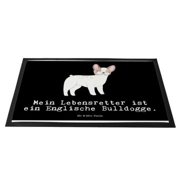 Fußmatte Englische Bulldogge Lebensretter - Schwarz - Geschenk, Matte, Türvorl, Mr. & Mrs. Panda, Höhe: 0.6 mm
