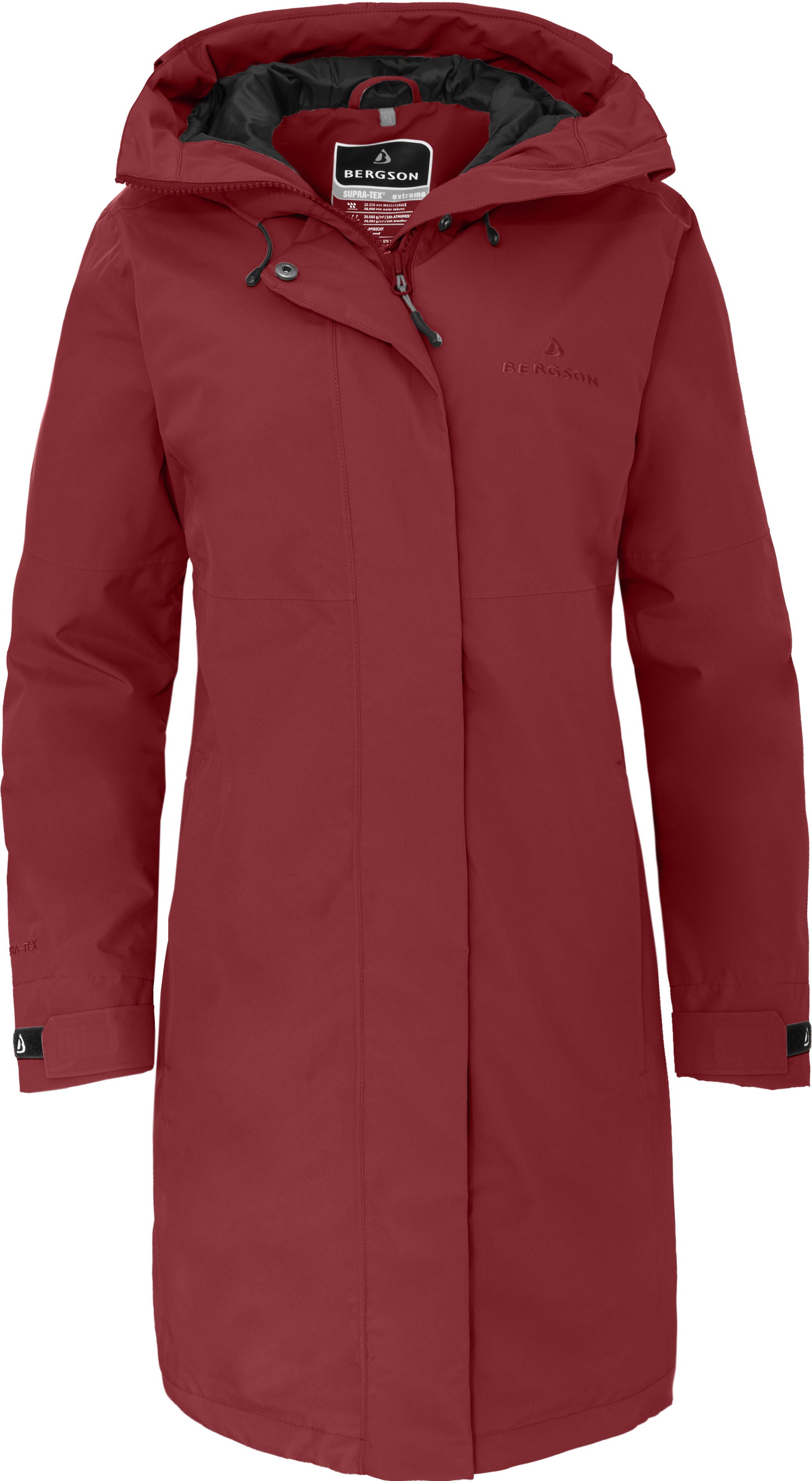 Bergson Regenjacke VERLA Damen Regenmantel, Normalgrößen, Tomaten rot