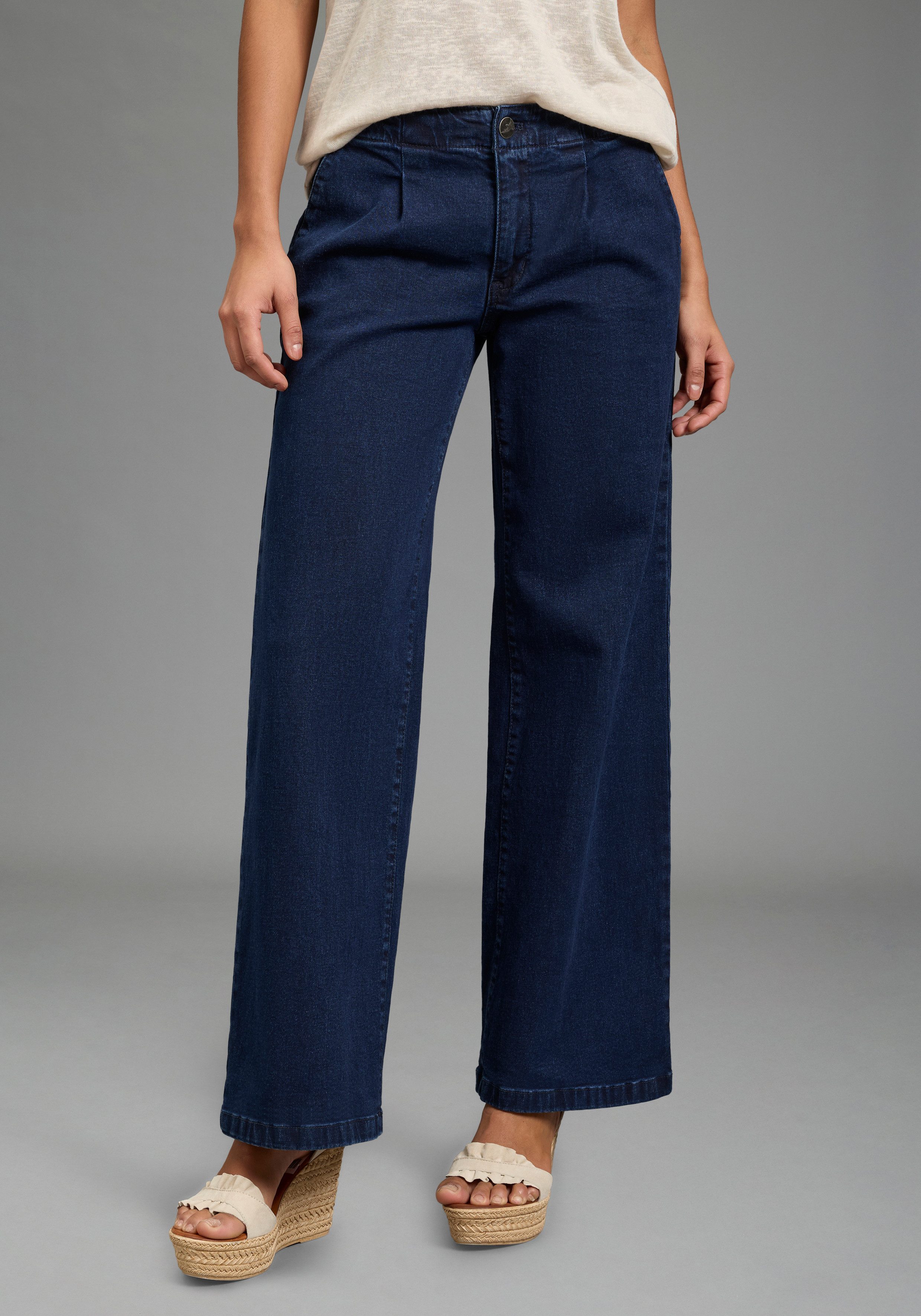 Arizona Weite Jeans weite Beinweite, normale Leibhöhe, bequeme Passform