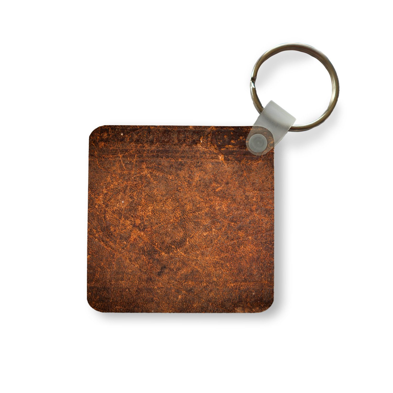 Schlüsselanhänger Leder - Textur - Braun - Orange