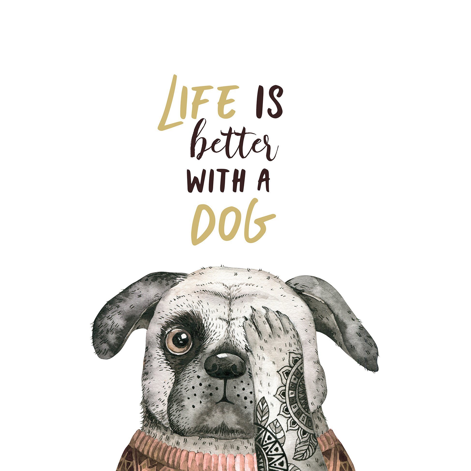 Fasana Papierserviette 20 Servietten Life is better with a Dog 33x33cm, (20 St)