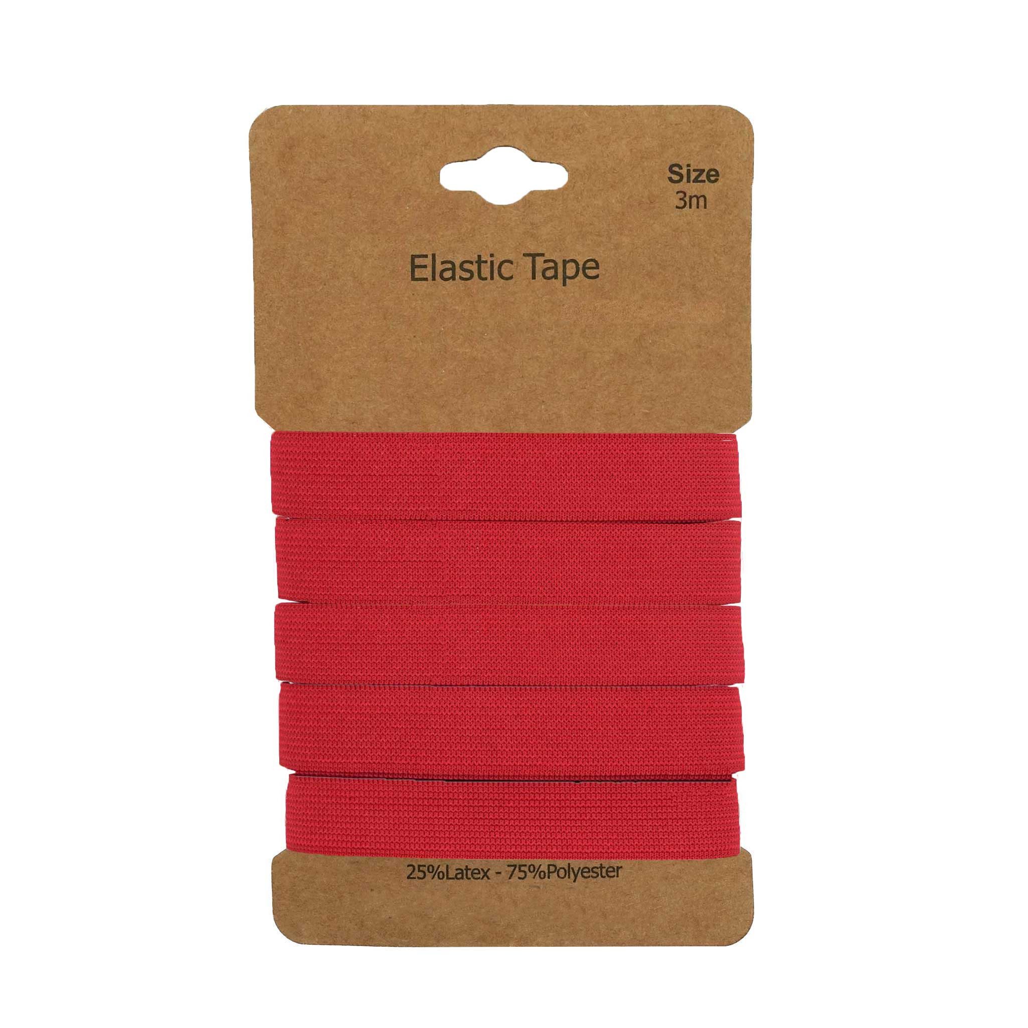 maDDma Gummiband Gummiband 3 m x 10 mm Gummilitze Gummi elastisches Band Flachgummi, rot