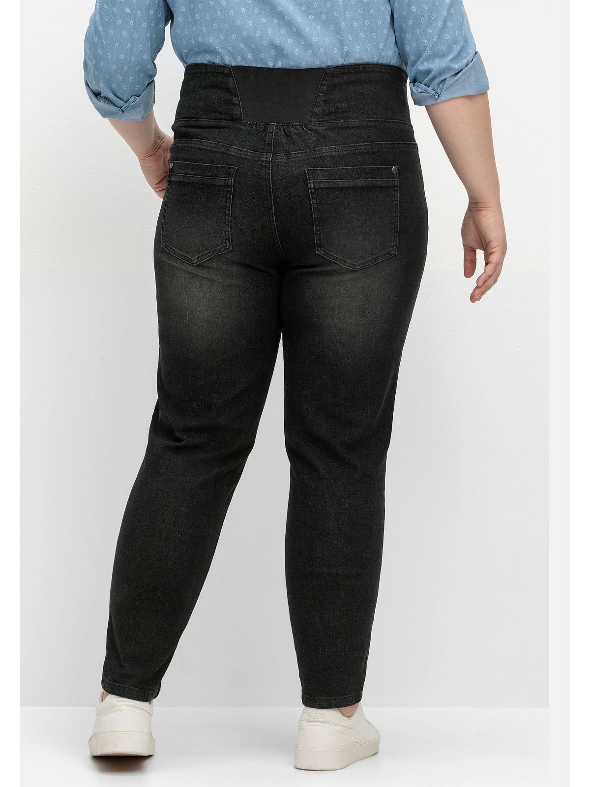 Sheego Stretch-Jeans Große Größen mit breitem High-Waist-Bund
